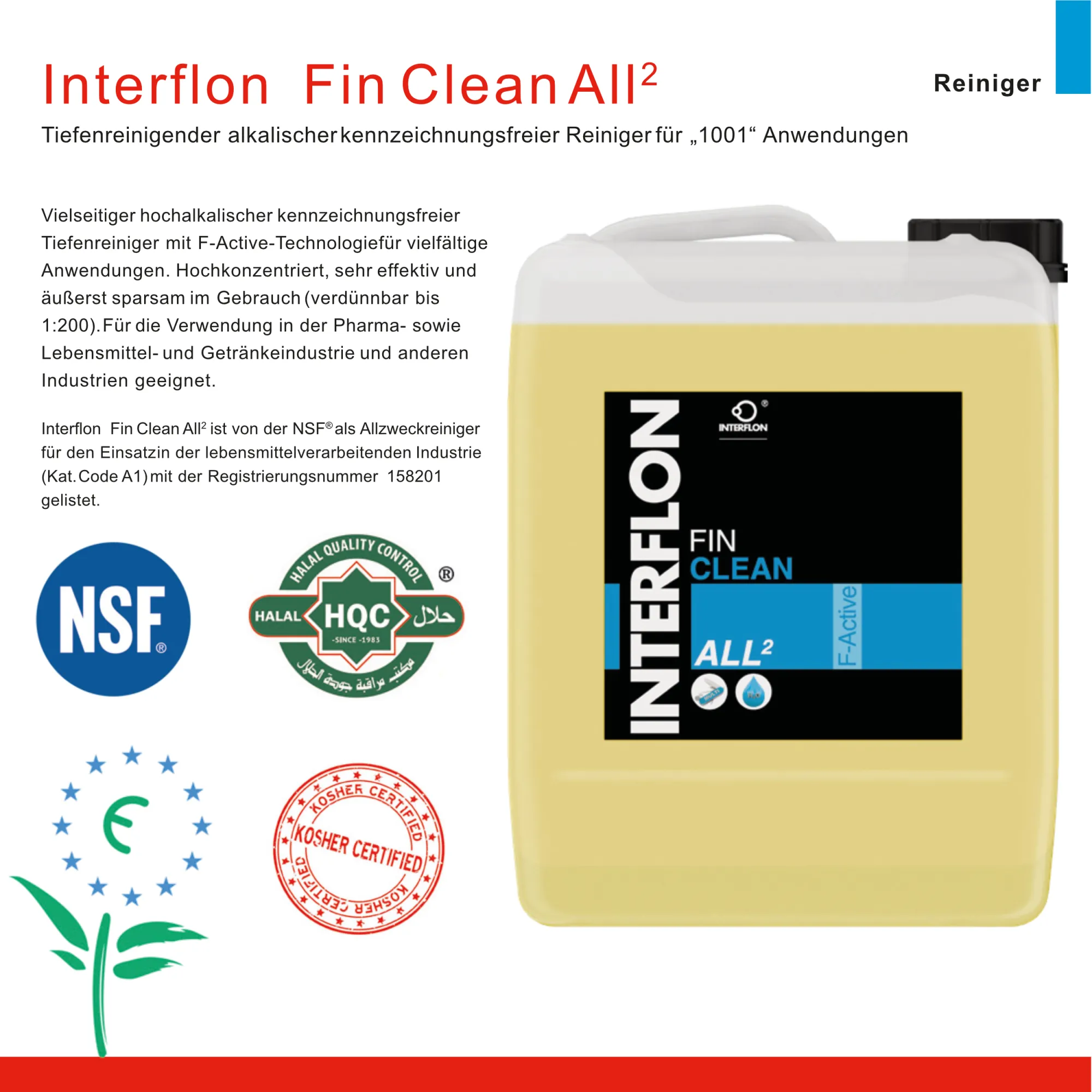 INTERFLON 10 L Fin Clean All2 Kanister Industrie Konzentrat Allzweckreiniger