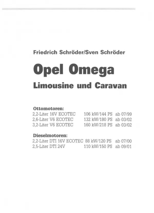Opel Omega B II Caravan V94 99-03 Jetzt helfe ich mir selbst Reparaturanleitung