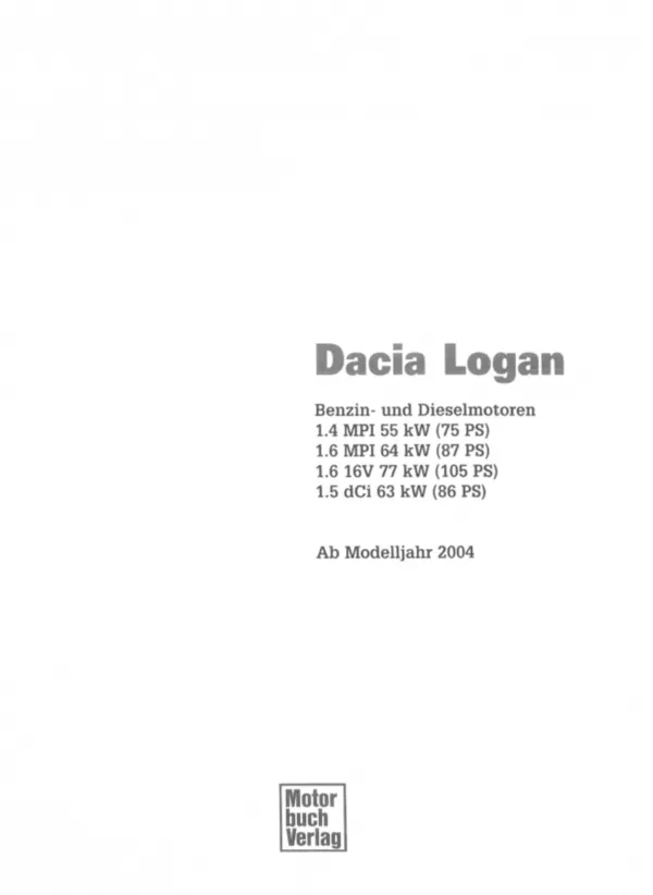 Dacia Logan I Typ LS 2005-2013 Jetzt helfe ich mir selbst Reparaturanleitung