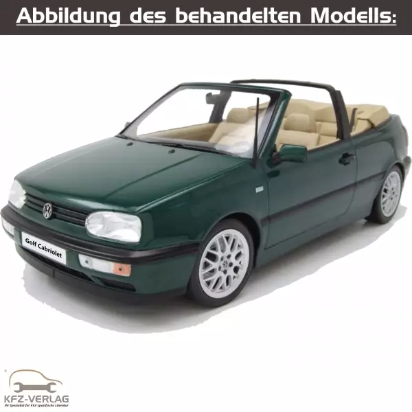 VW Golf 3 Cabrio - Typ 1E/1V - Baujahre von 1993 bis 1998 - Fahrzeugabschnitt: Fahrwerk, Achsen, Lenkung Bremsen, Bremsbeläge, Bremsscheiben, Handbremse, Trommelbremse, Spurvermessung - Reparaturanleitungen zur Reparatur in Eigenregie für Anfänger, Hobbyschrauber und Profis.