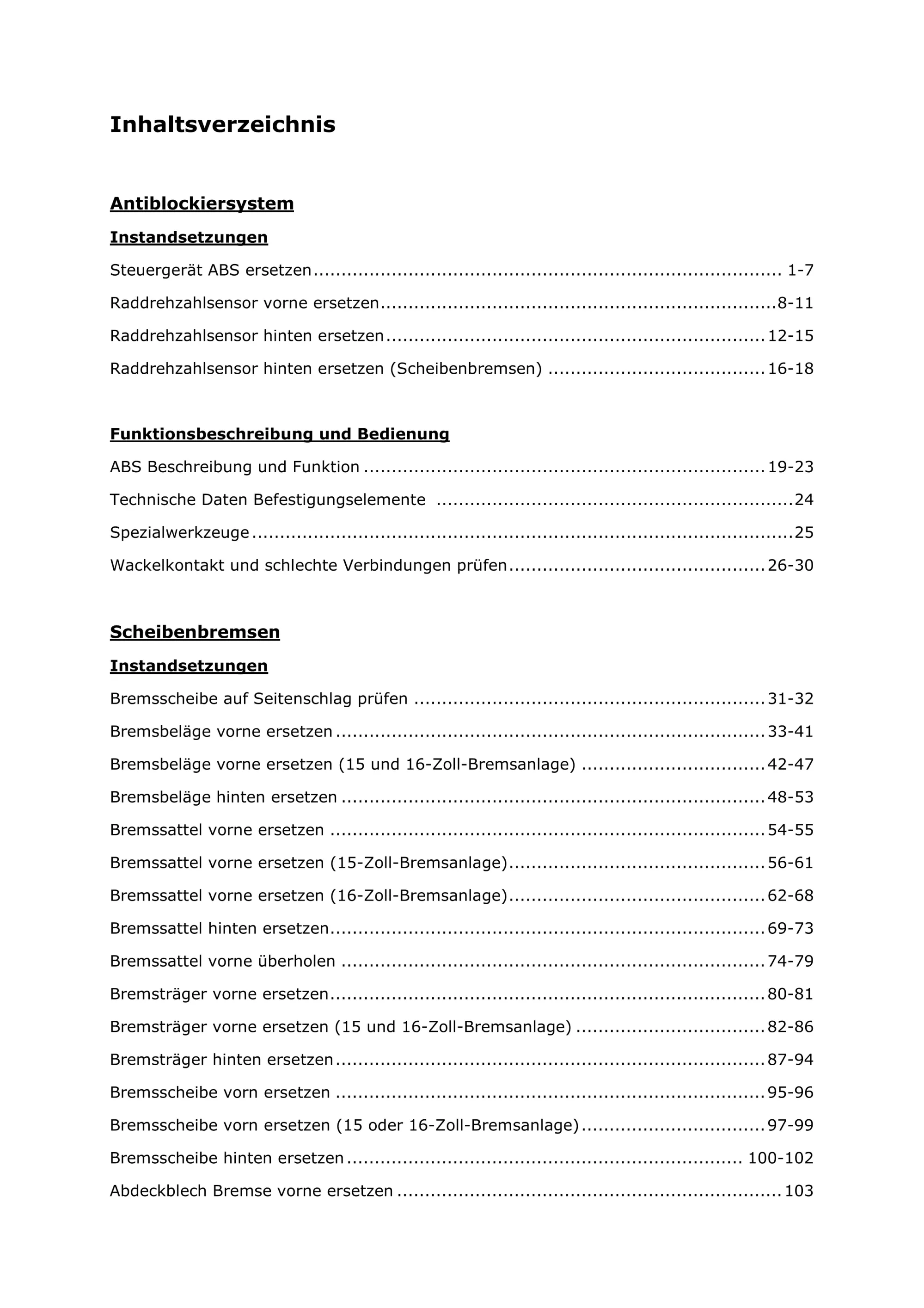 Opel Adam Typ M13 2012-2019 Bremsanlagen Bremsen System Reparaturanleitung Buch