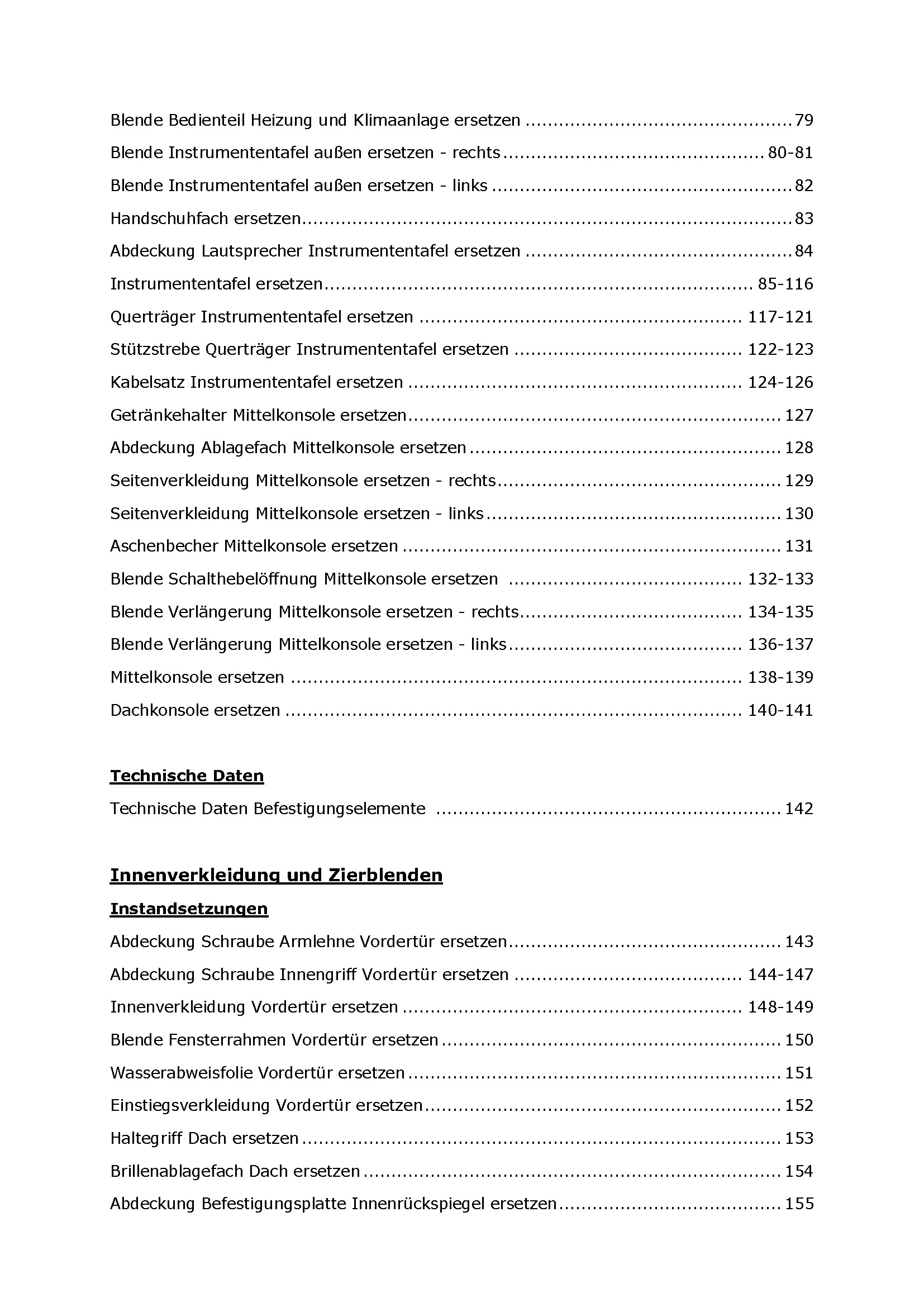 Opel Adam Typ M13 2012-2019 Karosserie Anbauteile Verkleidung Reparaturanleitung