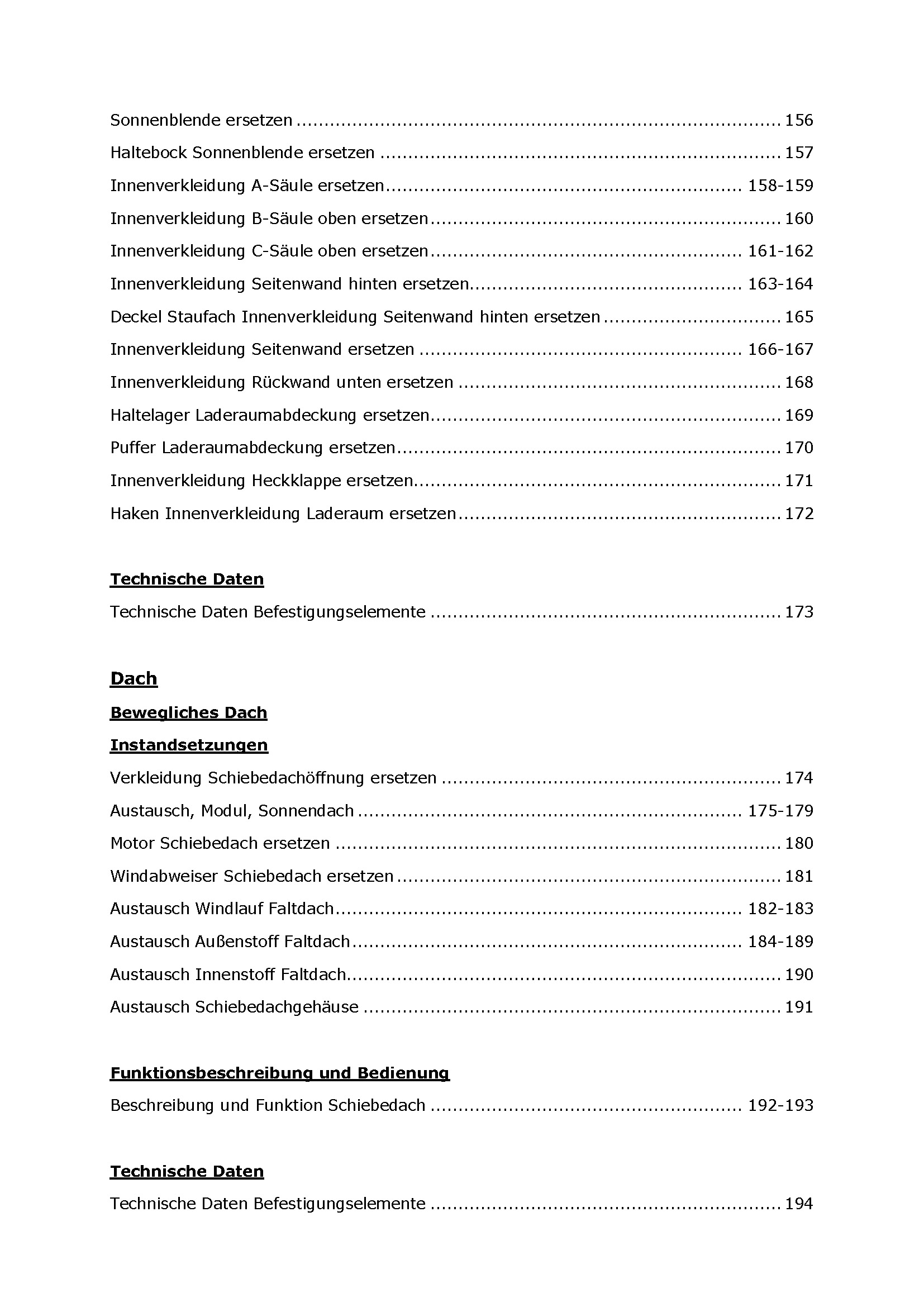 Opel Adam Typ M13 2012-2019 Karosserie Anbauteile Verkleidung Reparaturanleitung