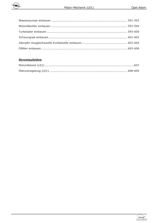 Opel Adam M13 2012-2019 3-Zyl. 1,0l Benzinmotor 90-116 PS LE1 Reparaturanleitung