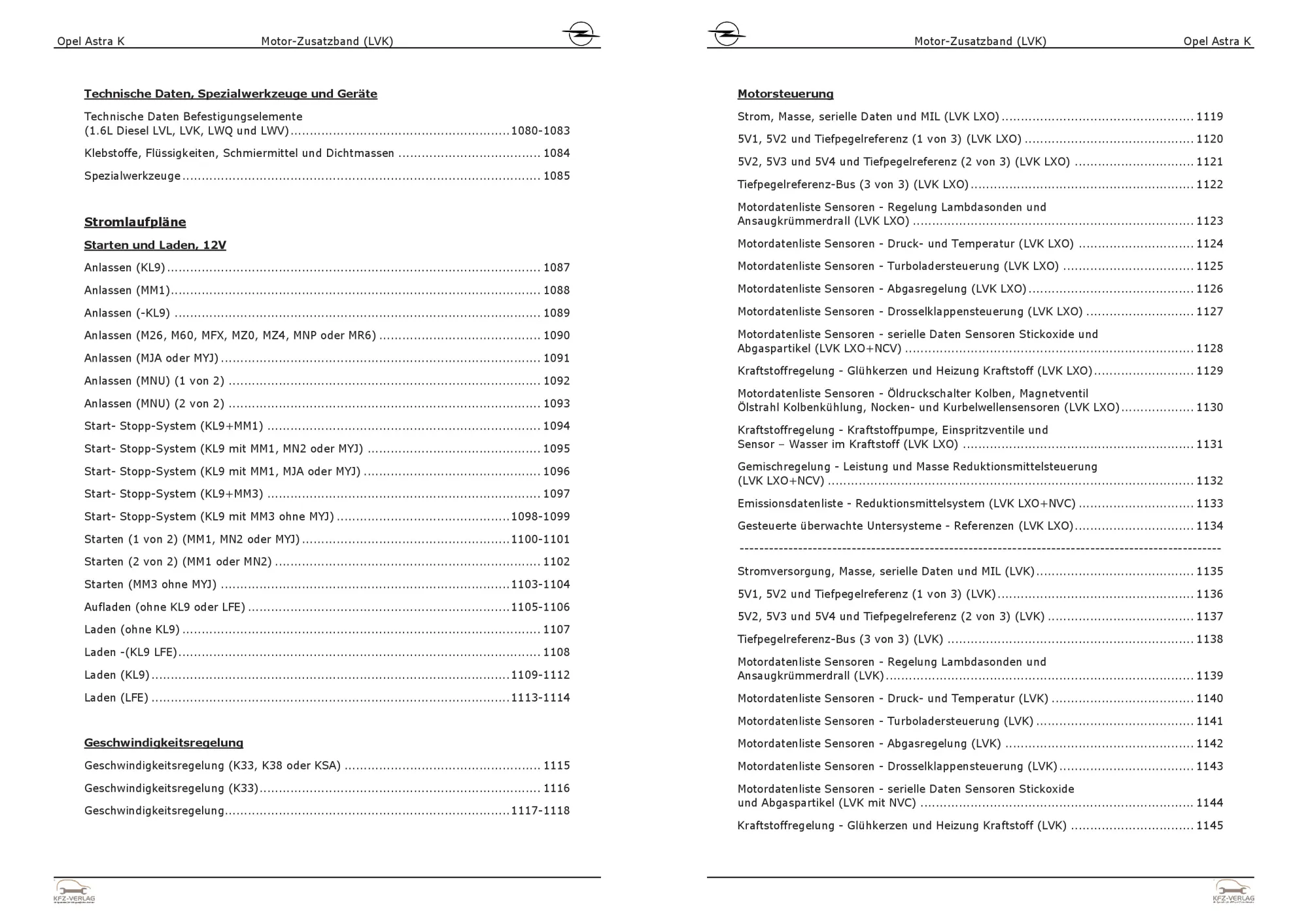 Opel Astra K 2015-2021 1,6l Dieselmotor 150 PS LVK Zusatzband Reparaturanleitung