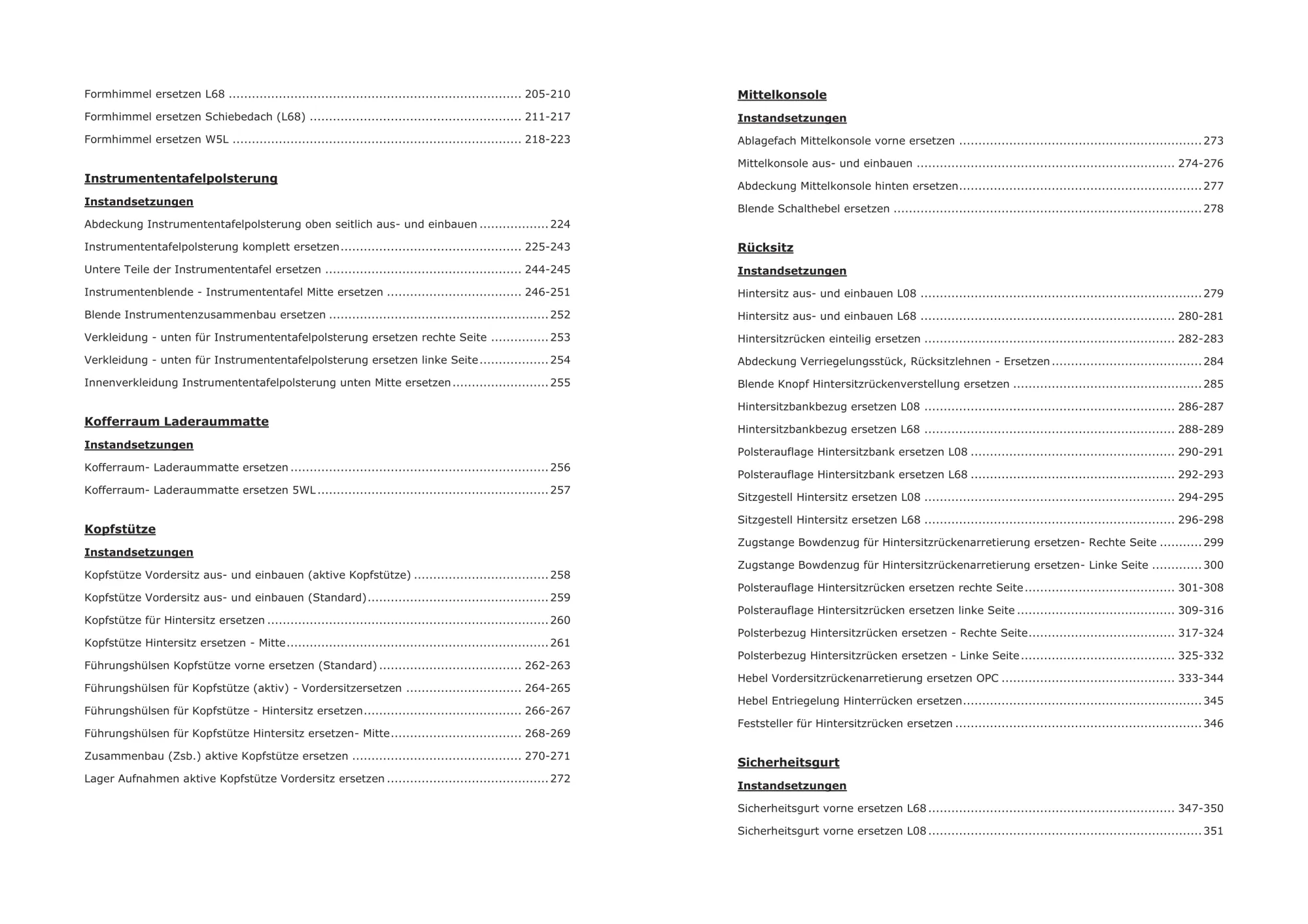 Opel Corsa D Typ S07 Baujahre 2006-2014 Karosserieausstattung Reparaturanleitung