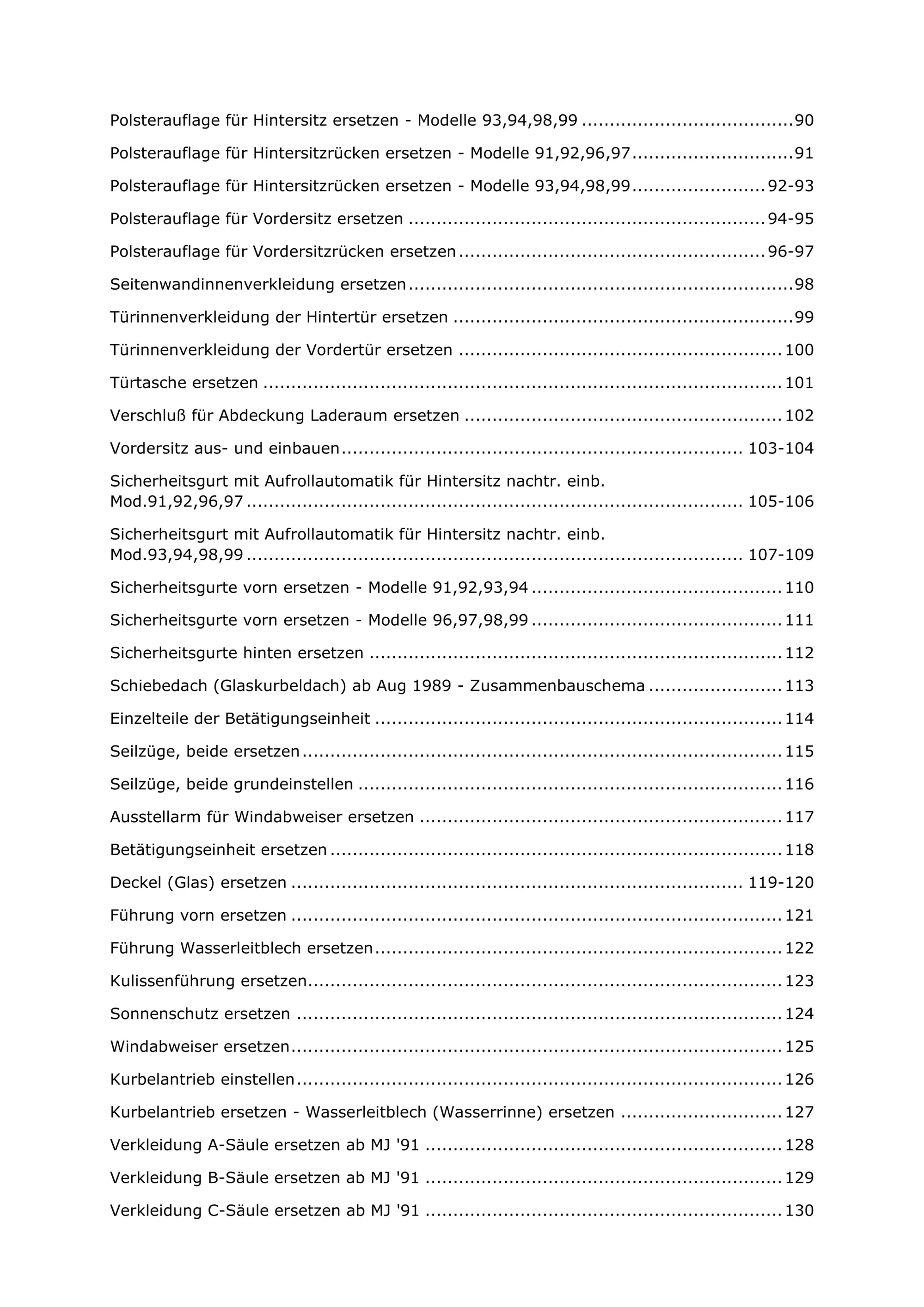 Opel Corsa A Typ S83 Baujahre 1982-1993 Karosserieausstattung Reparaturanleitung