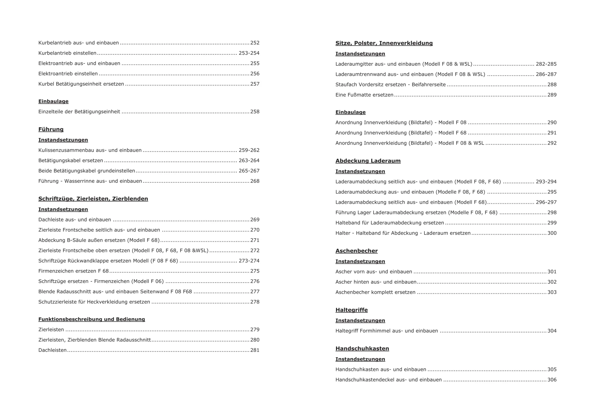 Opel Corsa C Typ X01 Baujahre 2000-2006 Karosserieausstattung Reparaturanleitung