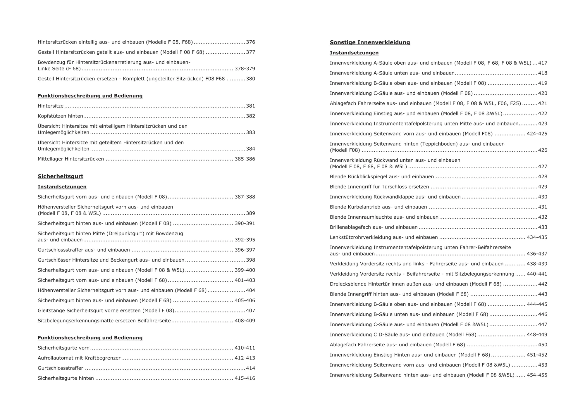 Opel Corsa C Typ X01 Baujahre 2000-2006 Karosserieausstattung Reparaturanleitung
