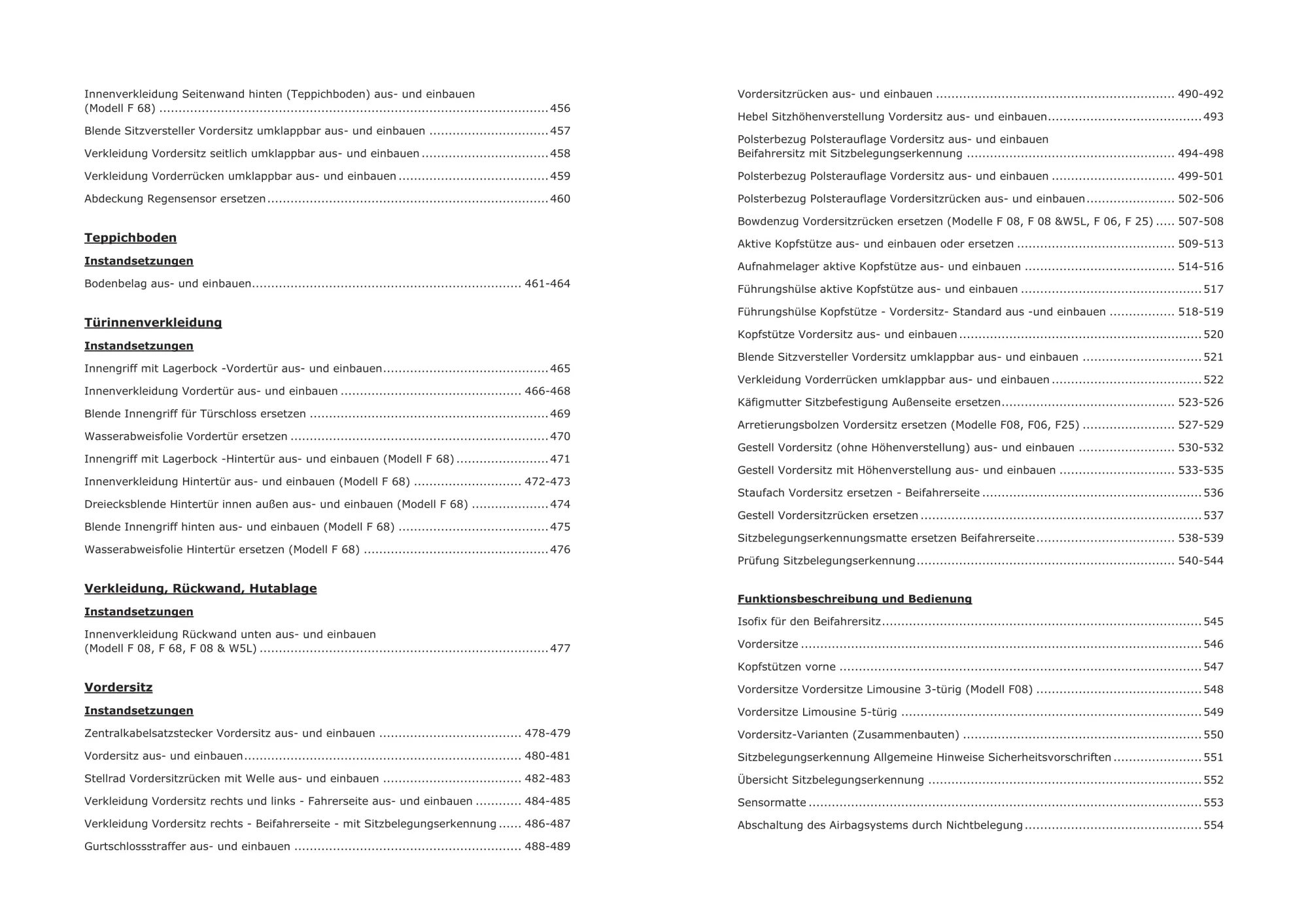 Opel Corsa C Typ X01 Baujahre 2000-2006 Karosserieausstattung Reparaturanleitung