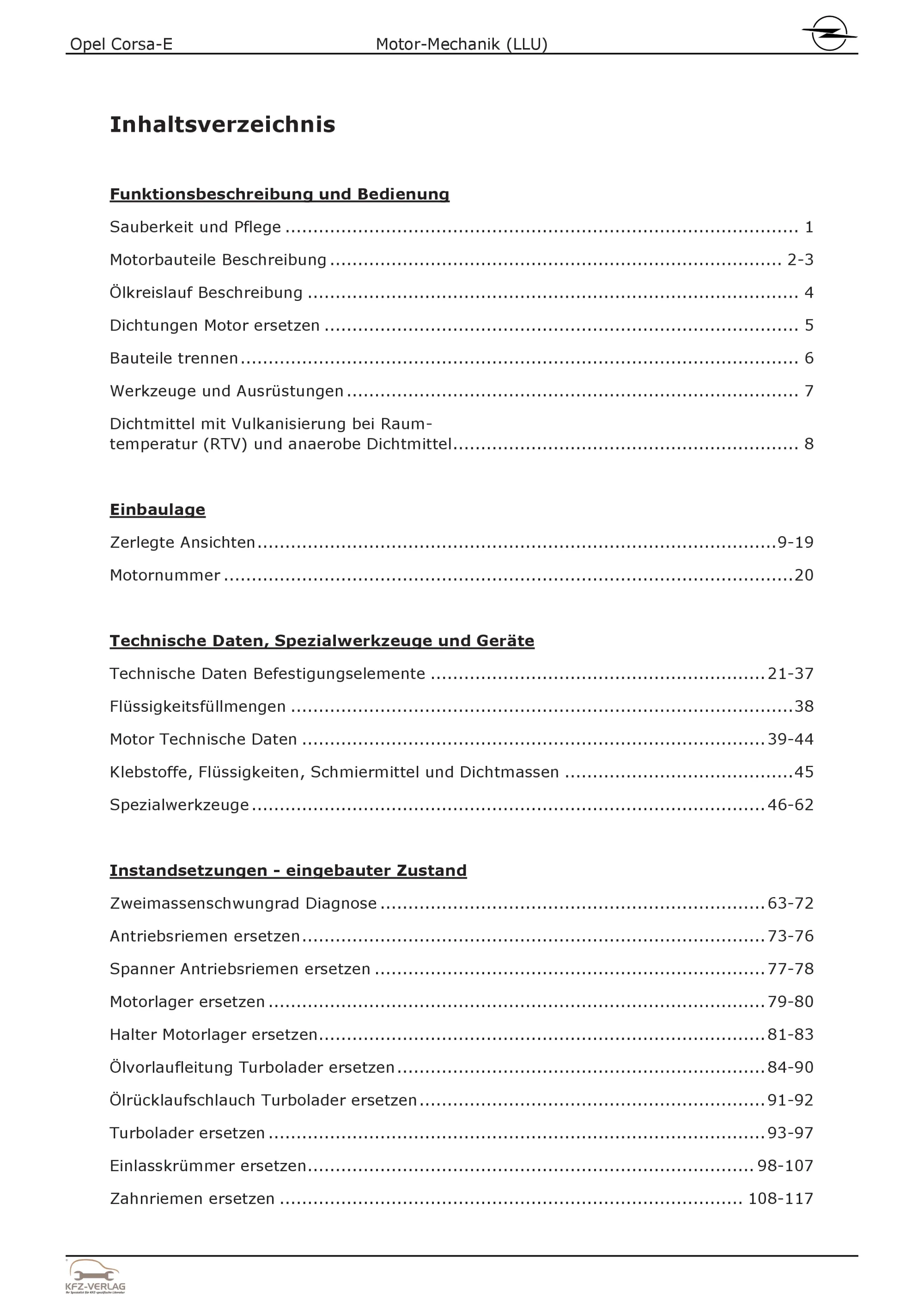 Opel Corsa E X15 2014-2019 4-Zyl 1.6l Benzinmotor 179 PS LLU Reparaturanleitung