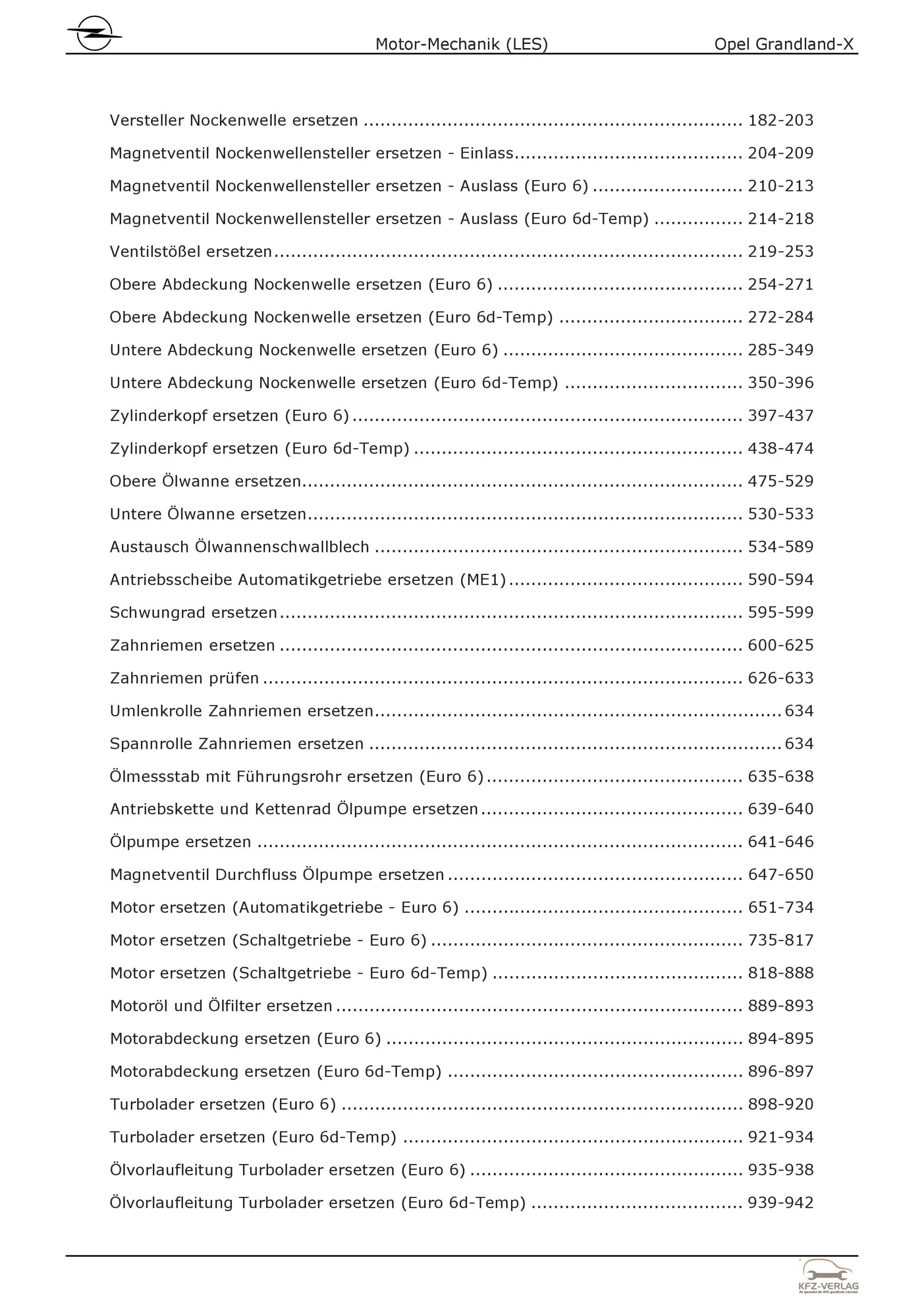 Opel Grandland (17-24) 3-Zyl 1.2l Benzinmotor 110, 131 PS LES Reparaturanleitung