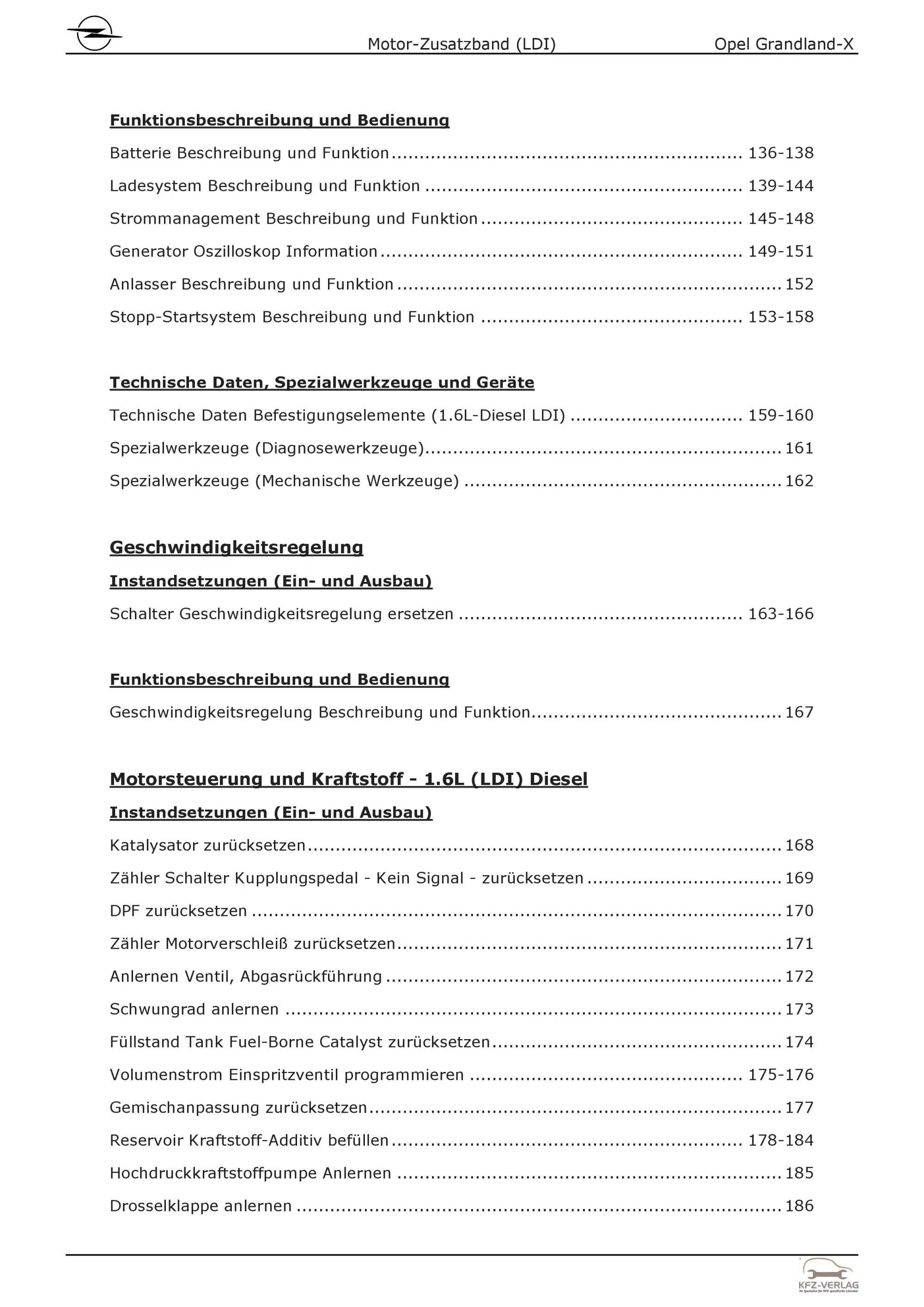Opel Grandland A18 (17-24) Dieselmotor 120 PS Zusatzband LDI Reparaturanleitung
