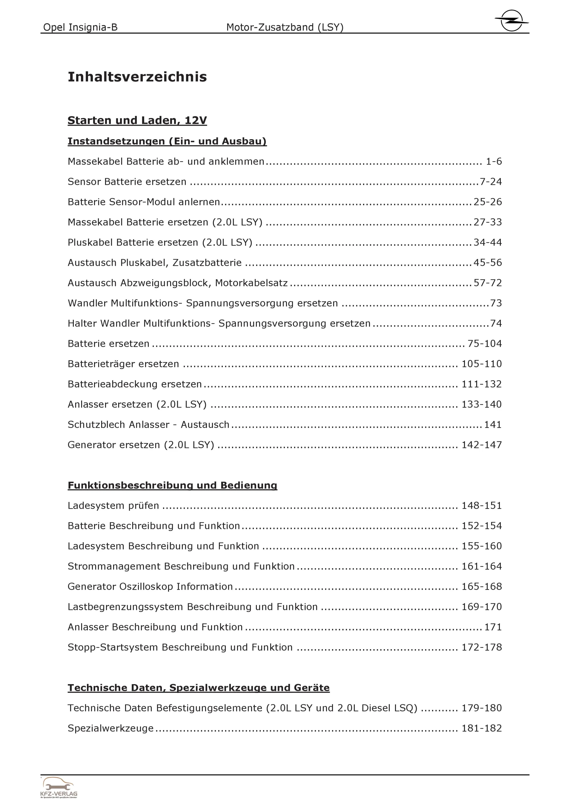 Opel Insignia B (17-22) Benzinmotor Zusatzband 170-230 PS LSY Reparaturanleitung
