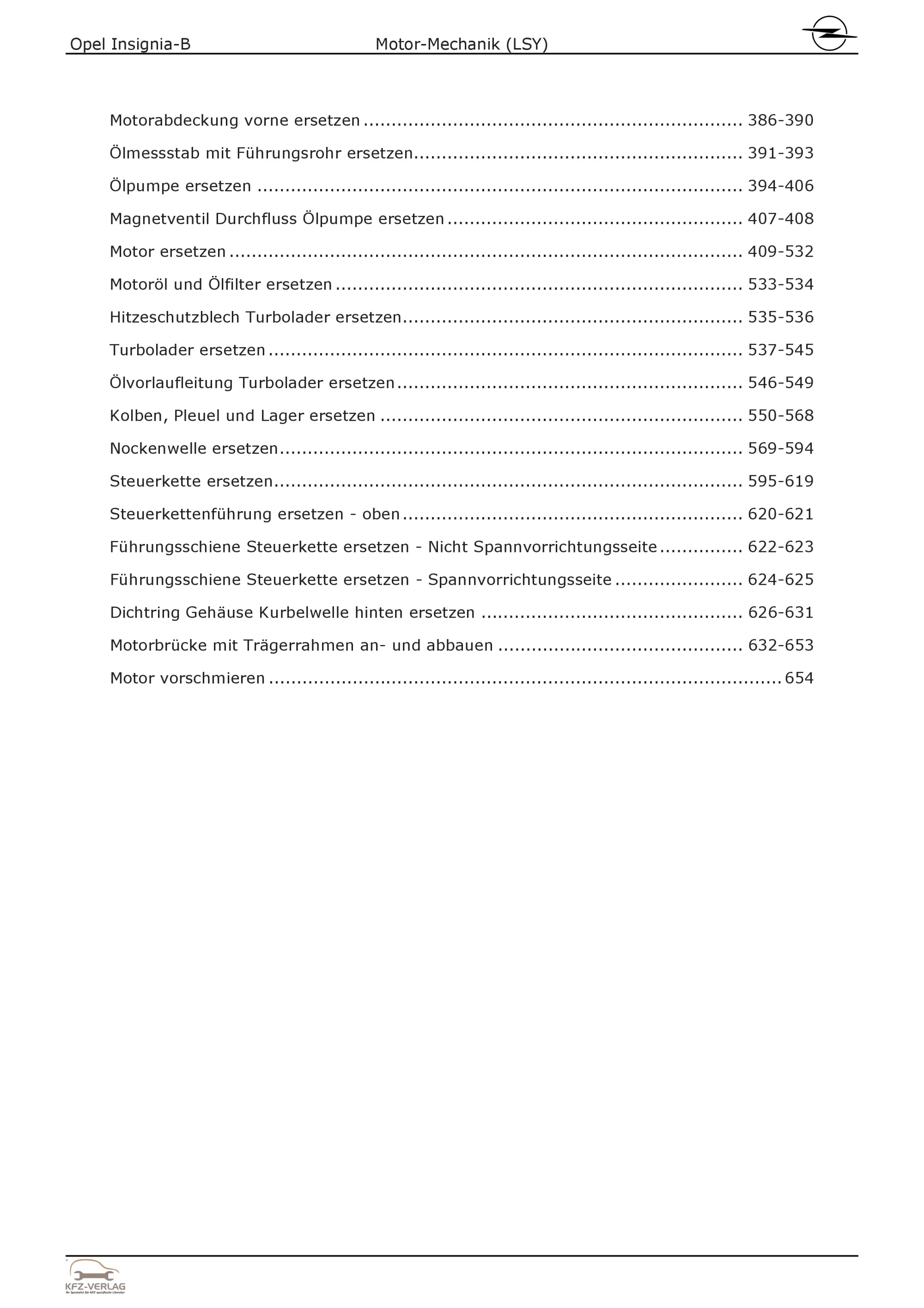 Opel Insignia B (17-22) 4-Zyl 2.0l Benzinmotor 170-230 PS LSY Reparaturanleitung