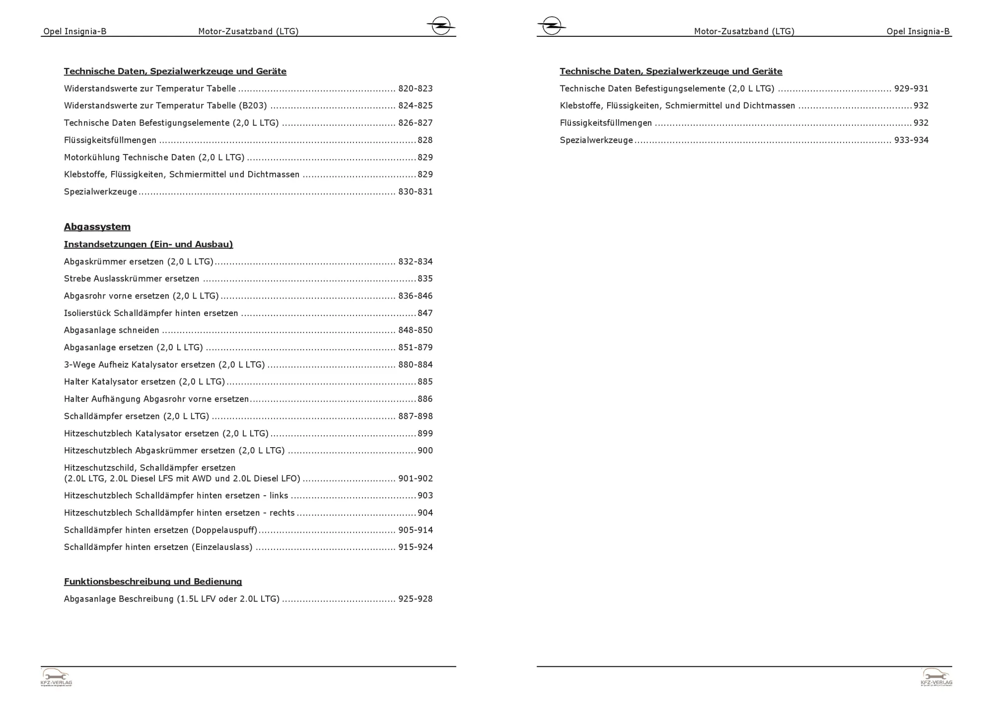 Opel Insignia B Z18 (17-22) Benzinmotor Zusatzband 250 PS LTG Reparaturanleitung
