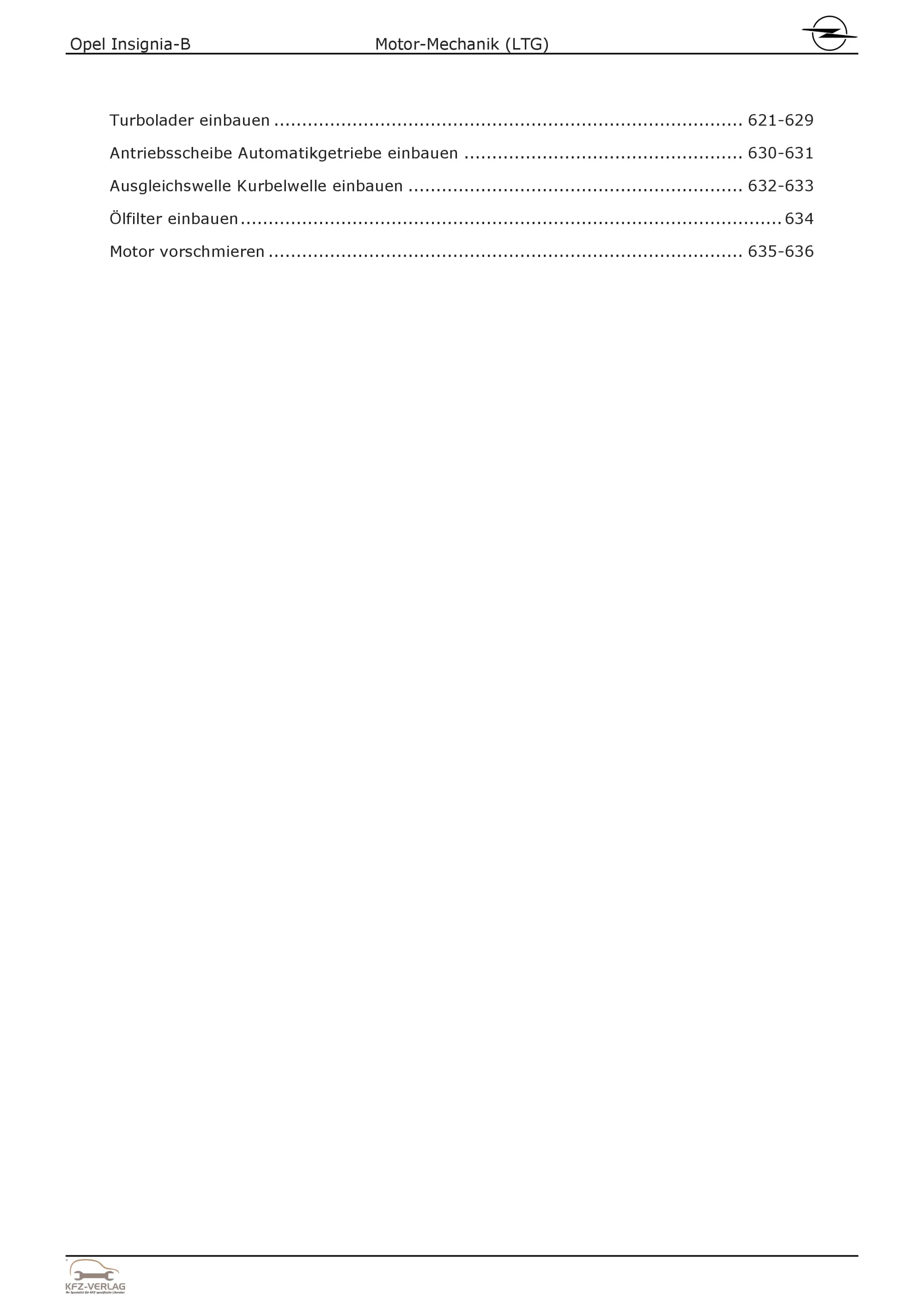 Opel Insignia B Z18 (17-22) 4-Zyl 2.0l Benzinmotor 250 PS LTG Reparaturanleitung