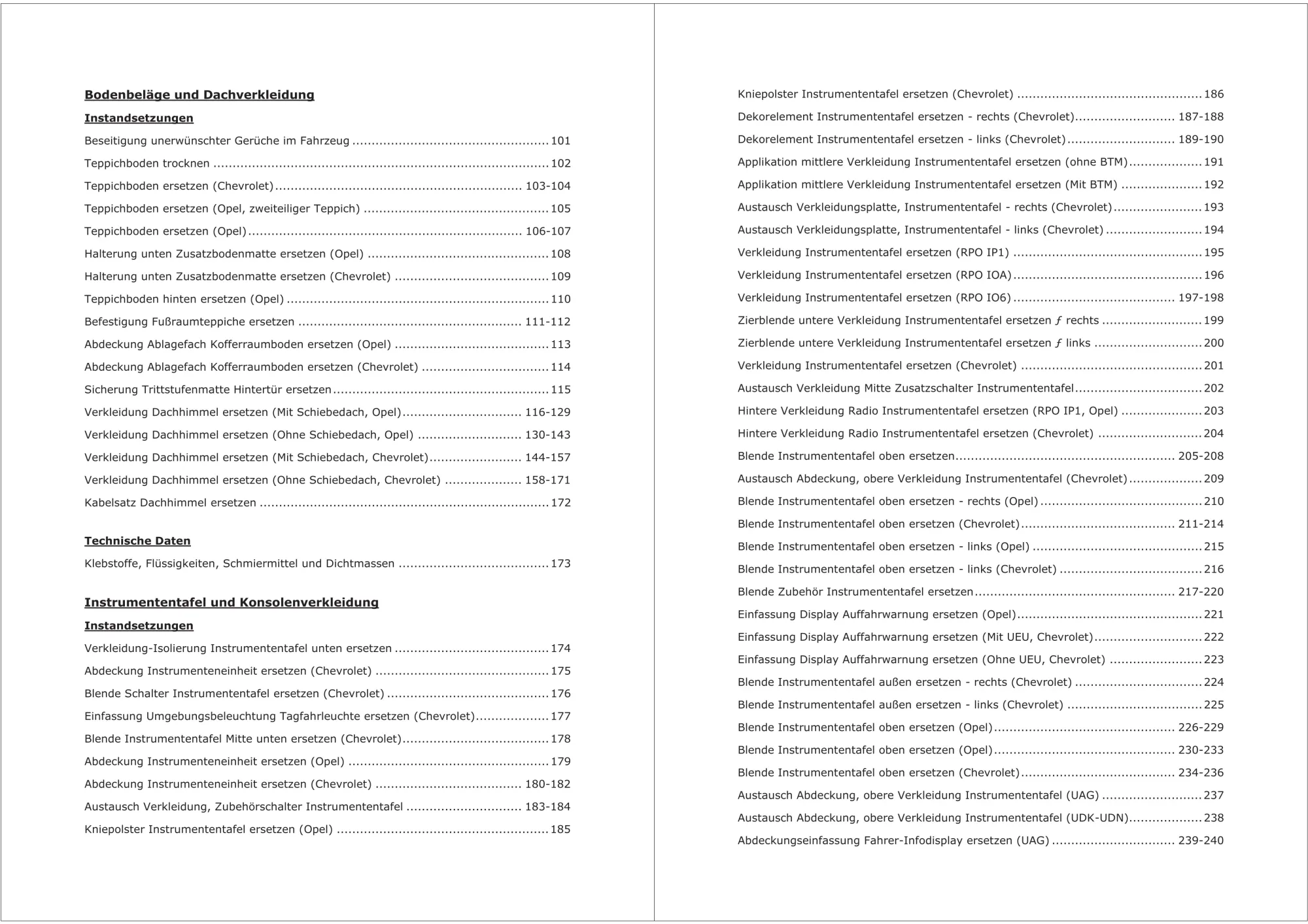 Opel Mokka J13 2012-2019 Karosserie Anbauteile Verkleidungen Reparaturanleitung