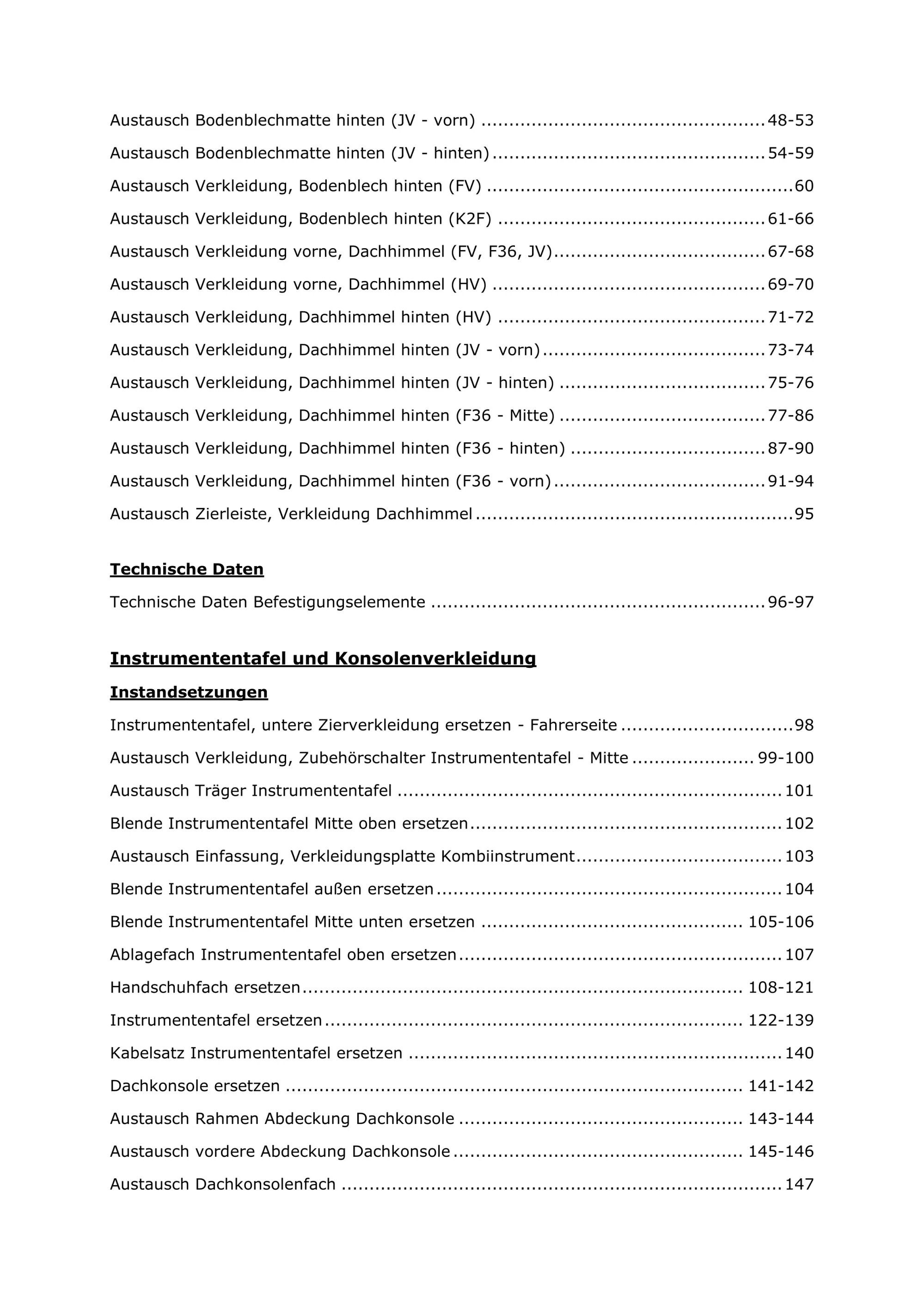 Opel Movano B X62 2010-2020 Karosserie Anbauteile Verkleidung Reparaturanleitung