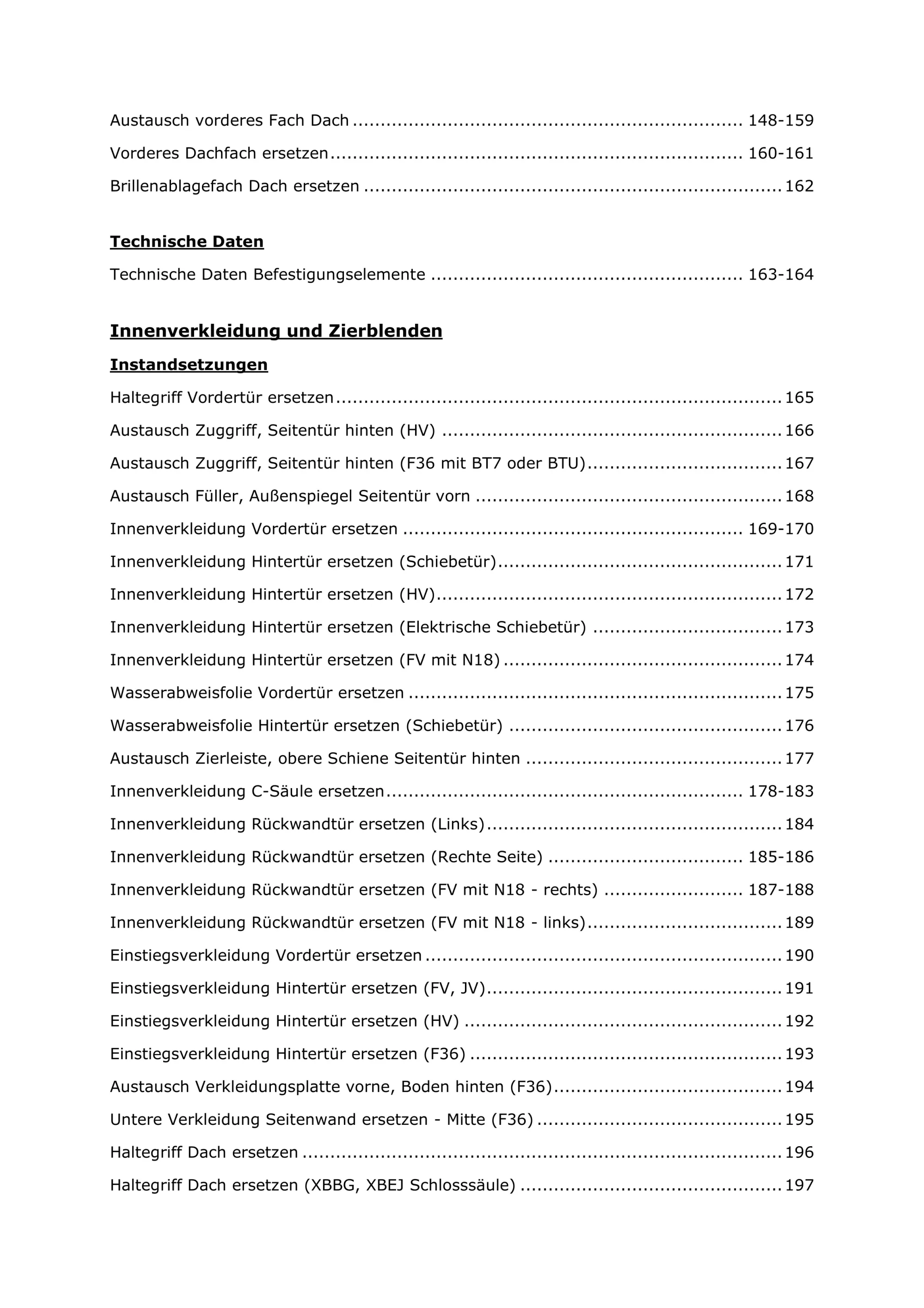 Opel Movano B X62 2010-2020 Karosserie Anbauteile Verkleidung Reparaturanleitung