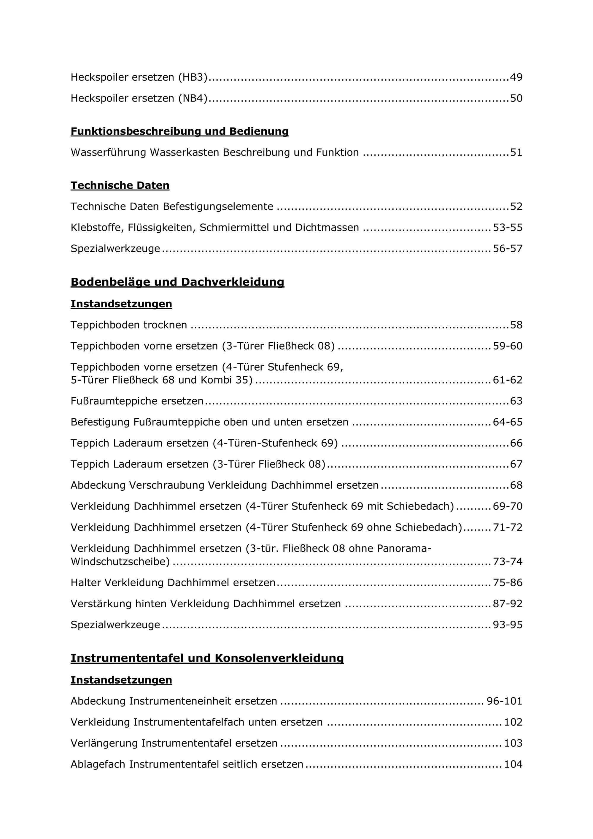 Opel Vivaro B X82 2014-2019 Karosserie Anbauteile Verkleidung Reparaturanleitung