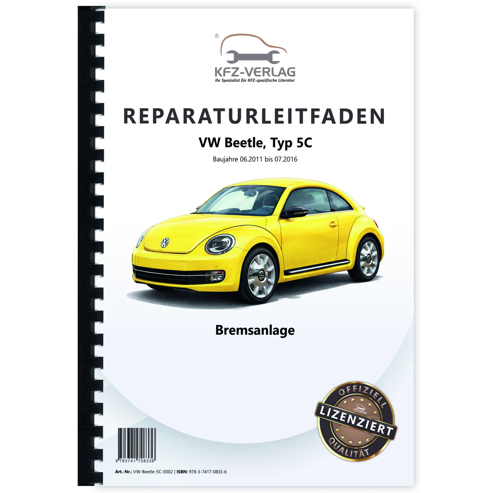 VW Beetle Typ 5C 2011-2016 Bremsanlage Bremsen System Reparaturanleitung