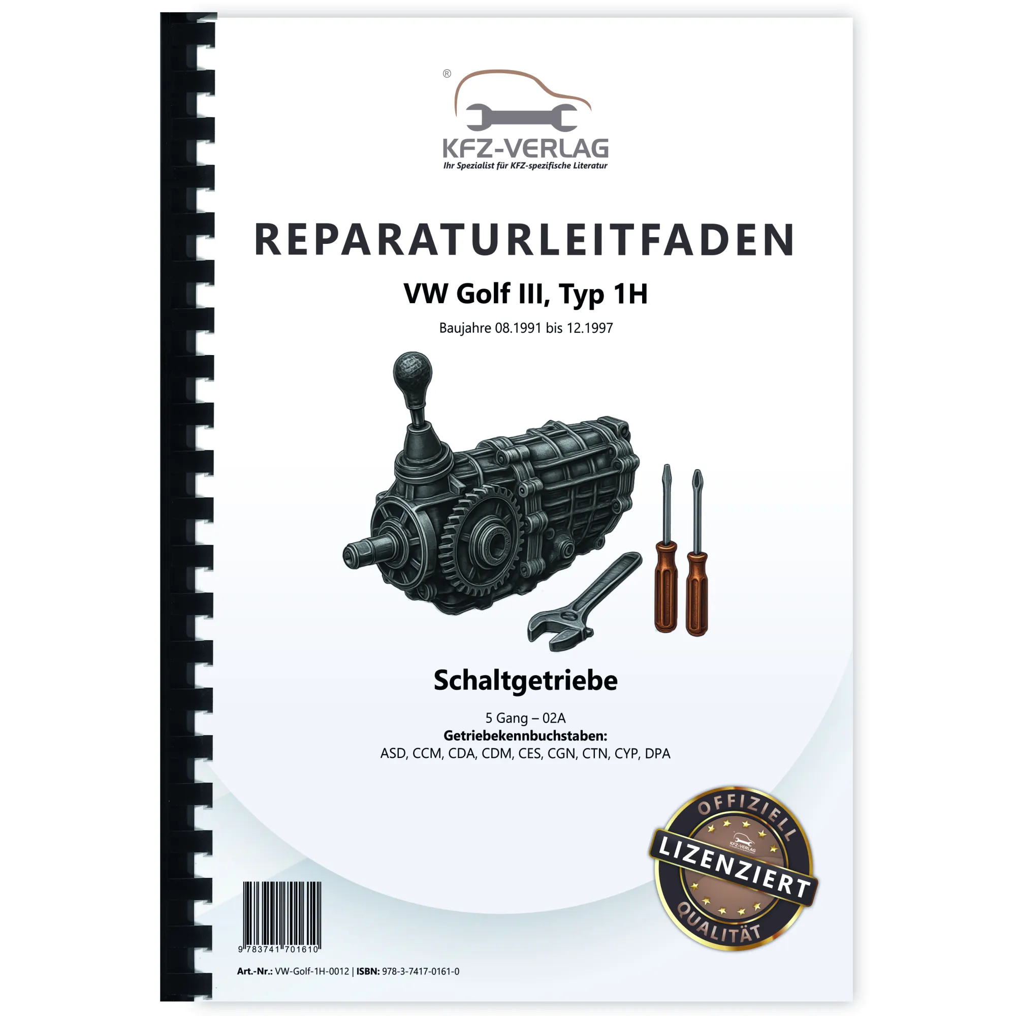 VW Golf 3 Typ 1H 1991-1997 5 Gang Schaltgetriebe 02A Kupplung Reparaturanleitung