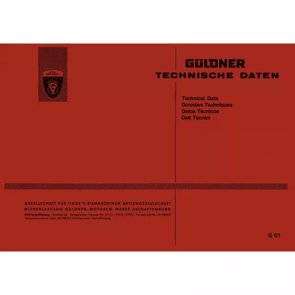 Linde-Güldner Technische Daten Traktor Reparatur Pflege Handbuch Oktober 1964