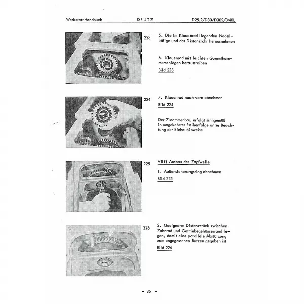 Porsche-Diesel Traktor T25 Getriebe Deutz Reparaturleitfaden Werkstatthandbuch