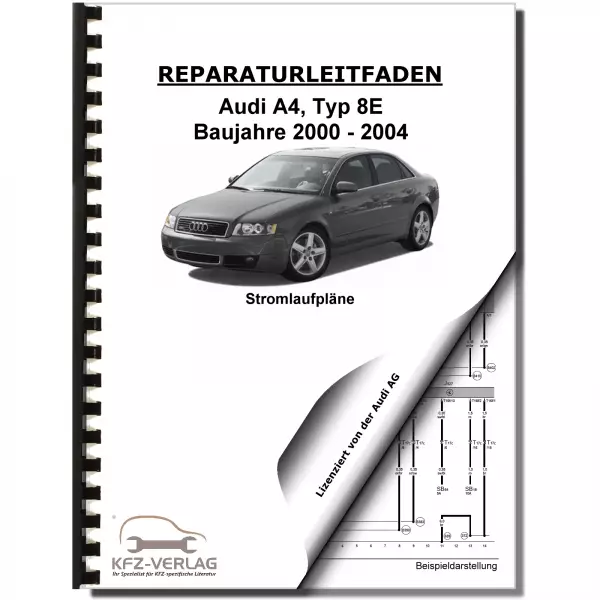 Audi A4 Typ 8E 2000-2004 Schaltplan Stromlaufplan Verkabelung Elektrik Pläne