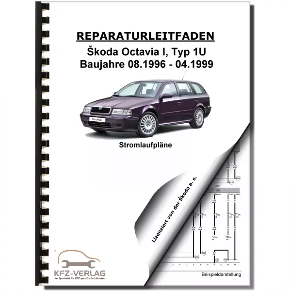 SKODA Octavia 1U 1996-1999 Schaltplan Stromlaufplan Verkabelung Elektrik Pläne