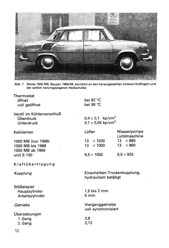 Ich fahre einen Skoda 1000MB, S 100 Kontrolltipps Reparaturtipps Transpress