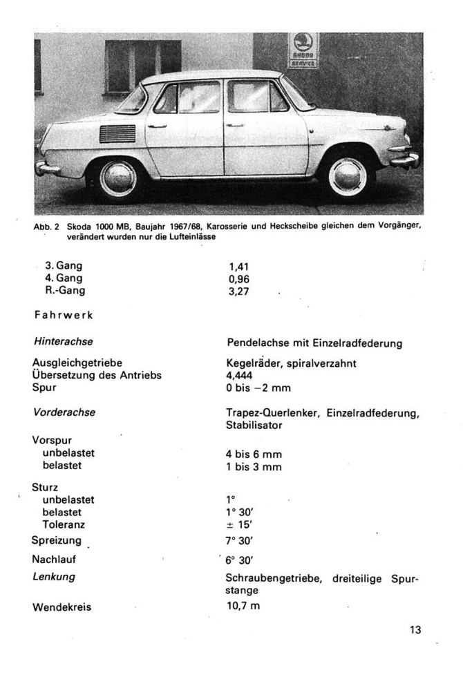 Ich fahre einen Skoda 1000MB, S 100 Kontrolltipps Reparaturtipps Transpress