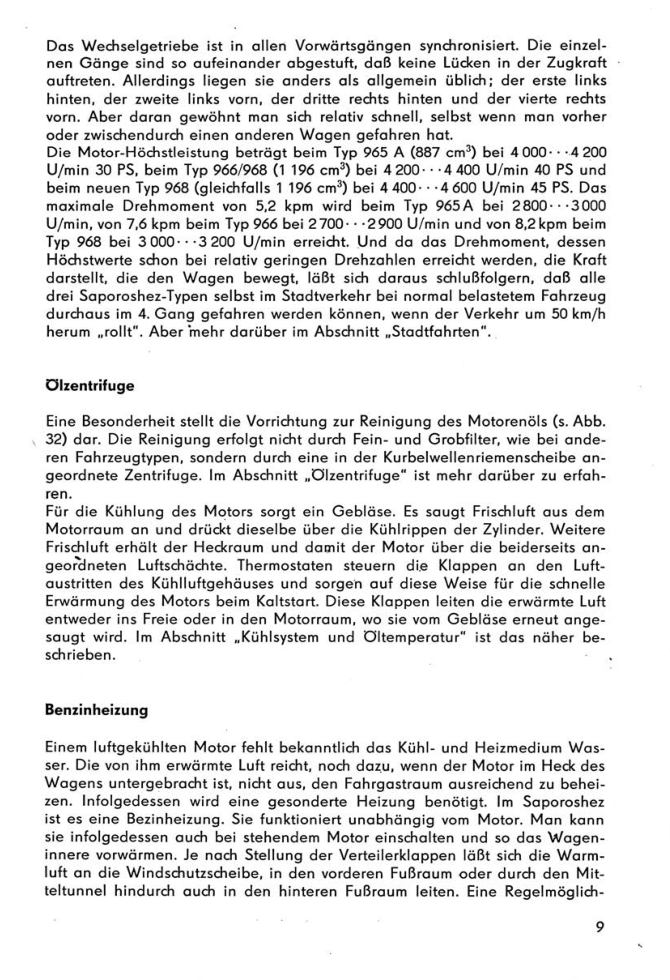 Ich fahre einen Saporoshez 965A/966/968/968A Kontroll-/Reparaturtipps Transpress