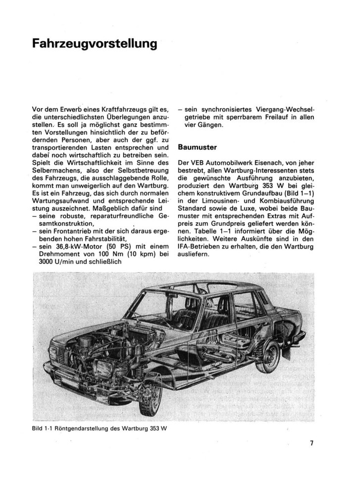 Ich fahre einen Wartburg Typ 353, 353W Kontrolltipps Reparaturtipps Transpress