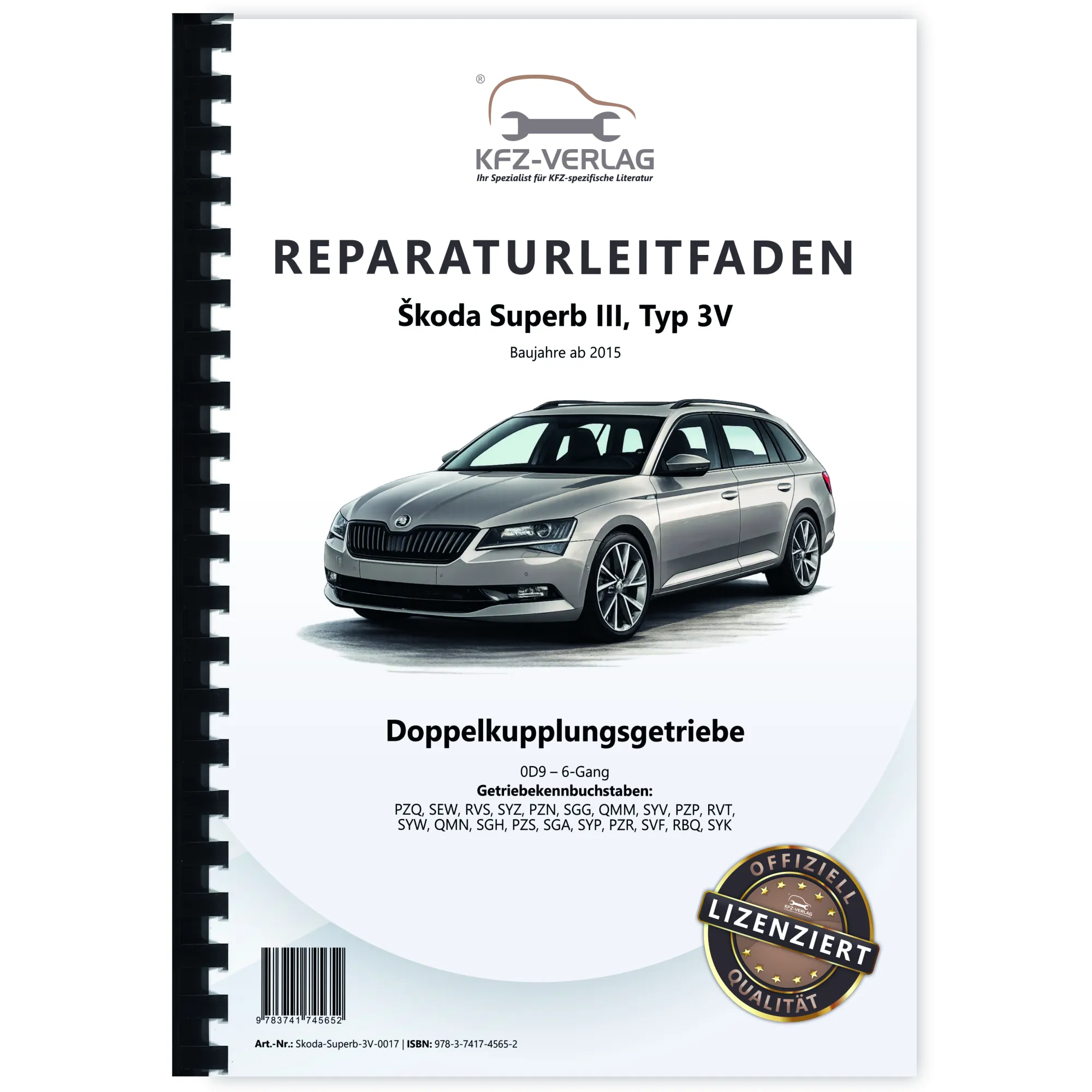 SKODA Superb 3V ab 2015 6 Gang Automatikgetriebe DSG DKG 0D9 Reparaturanleitung
