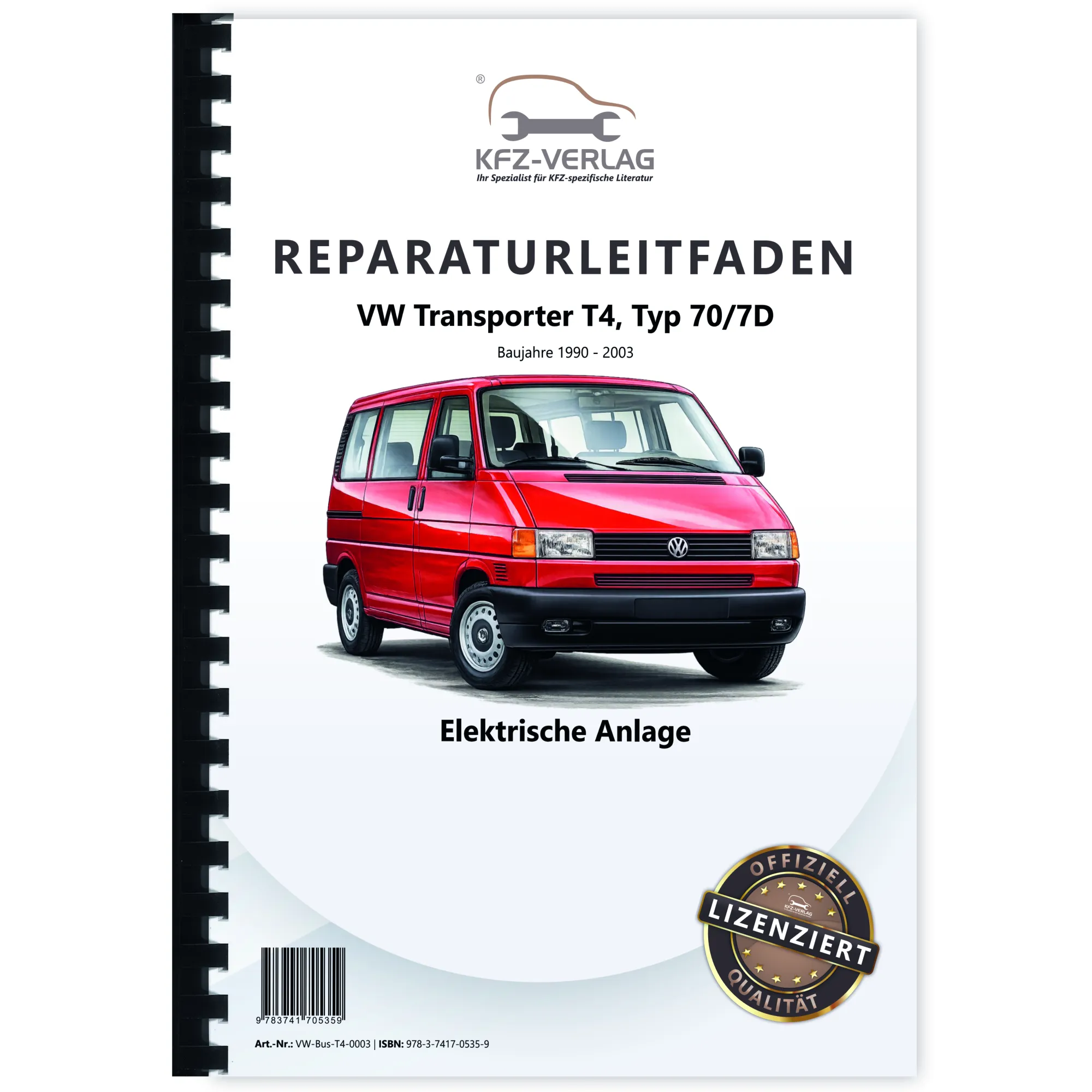 VW Transporter T4 (90-03) Elektrische Anlage Elektrik Systeme Reparaturanleitung