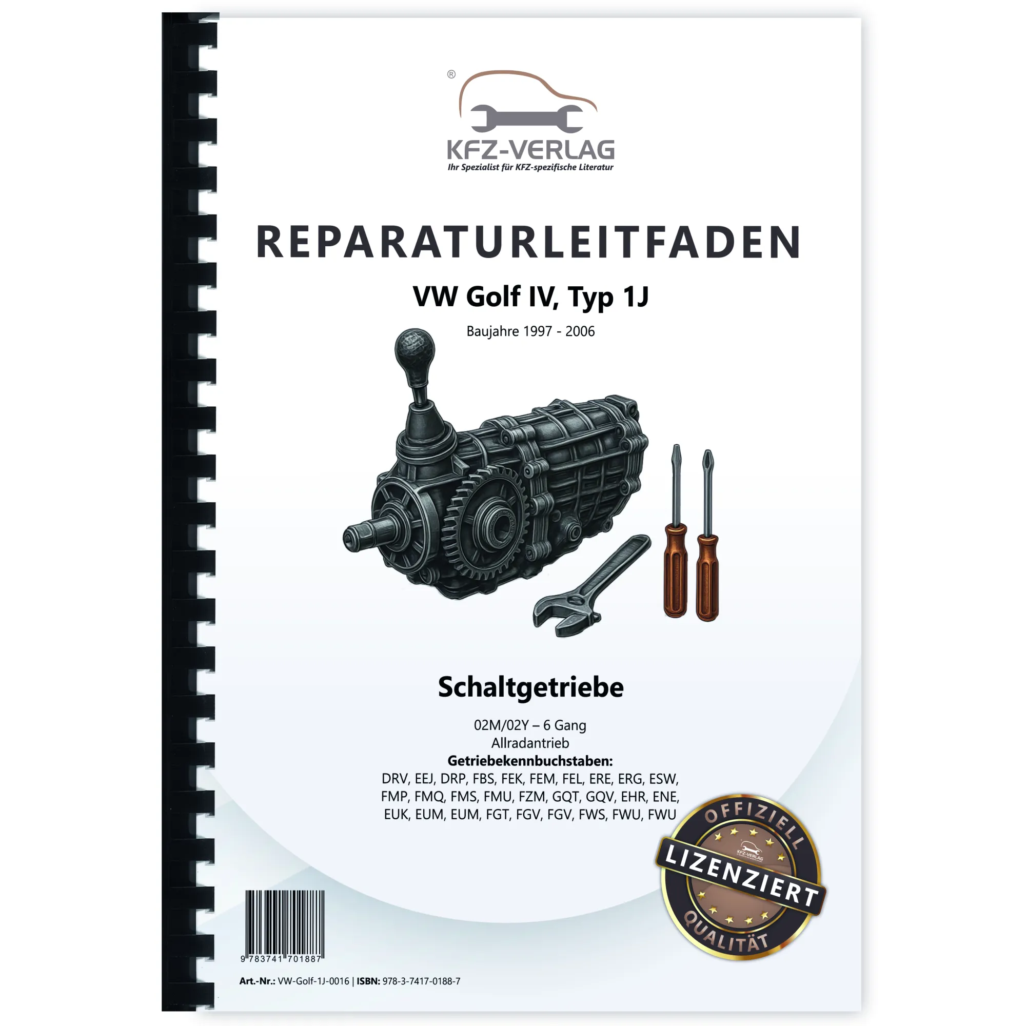 VW Golf 4 Typ 1J 1997-2006 6 Gang Schaltgetriebe 02M 02Y 4WD Reparaturanleitung