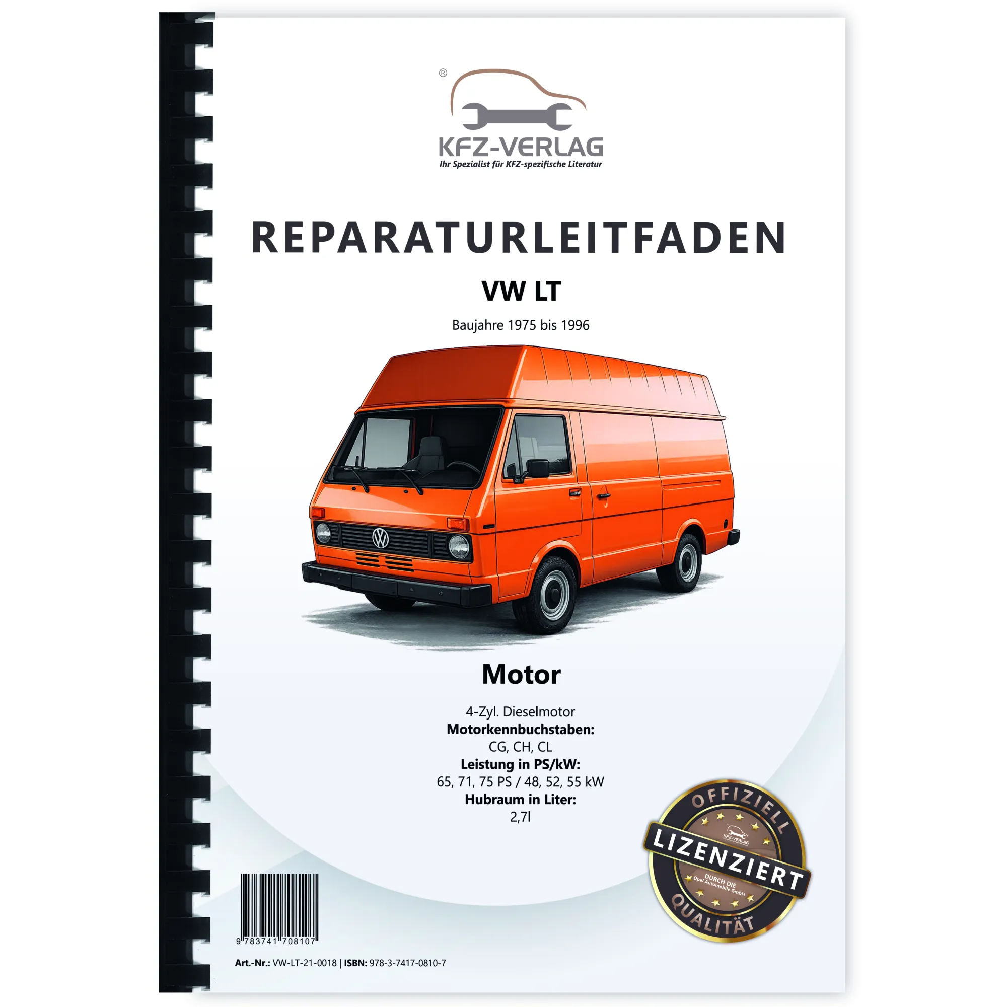 VW LT 1975-1996 4-Zyl. 2,7l Dieselmotor TDI 65-75 PS Reparaturanleitung