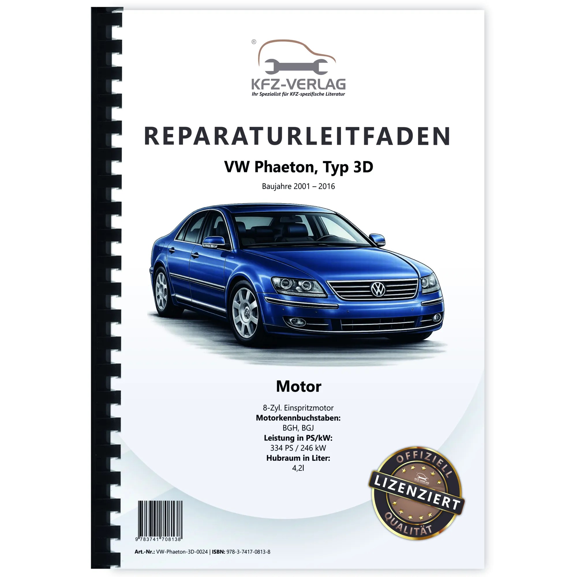 VW Phaeton Typ 3D 2001-2016 8-Zyl. 4,2l Benzinmotor 334 PS V8 Reparaturanleitung