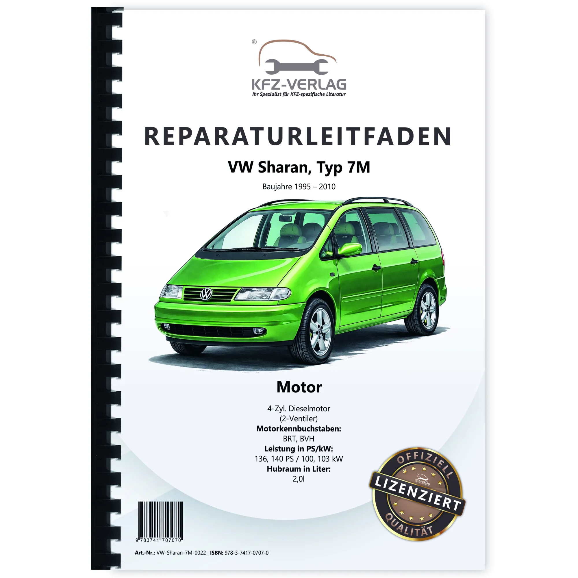 VW Sharan 7M (95-10) 4-Zyl. 2,0l Dieselmotor TDI 136-140 PS Reparaturanleitung