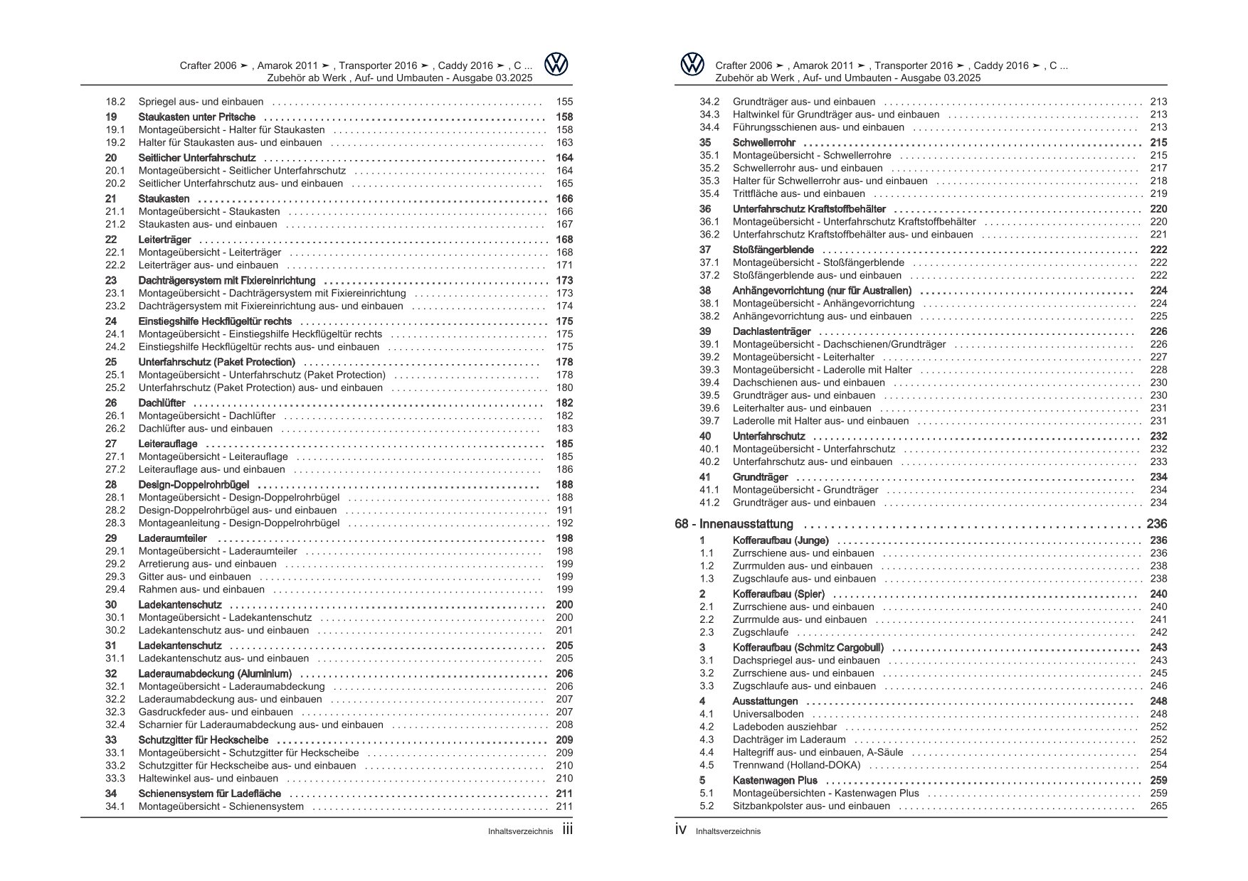 VW Amarok Typ 2H 2010-2016 Zubehör ab Werk Auf- und Umbauten Reparaturanleitung