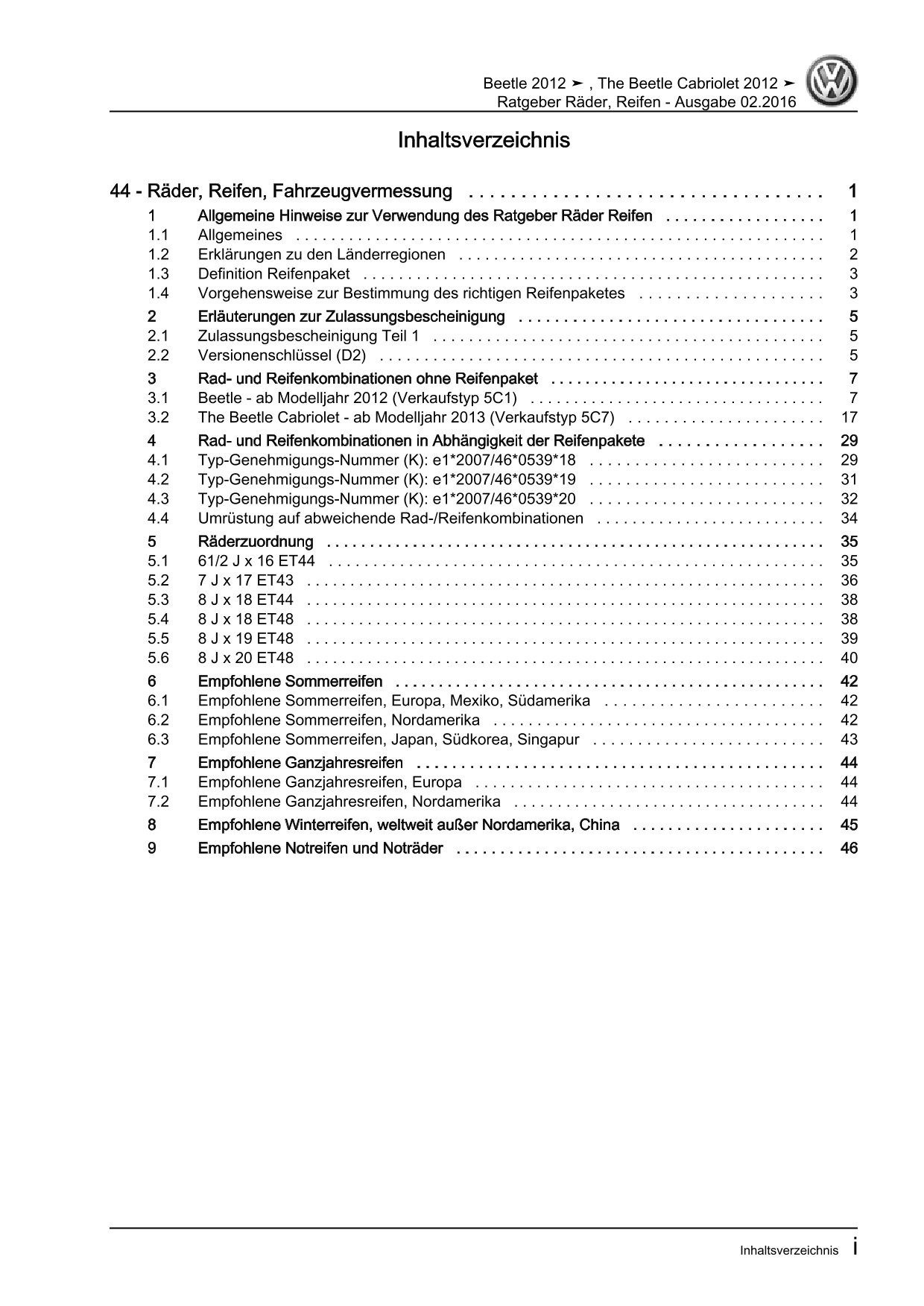 VW Beetle Cabrio Typ 5C 2011-2016 Ratgeber Räder und Reifen Reparaturanleitung
