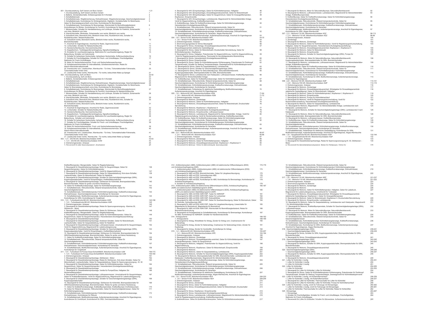 VW Bora Typ 1J 1999-2005 Schaltplan Stromlaufplan Verkabelung Elektrik Pläne