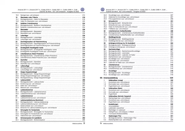 VW Multivan SL ST ab 2021 Auf- und Umbauten Zubehör Reparaturanleitung PDF