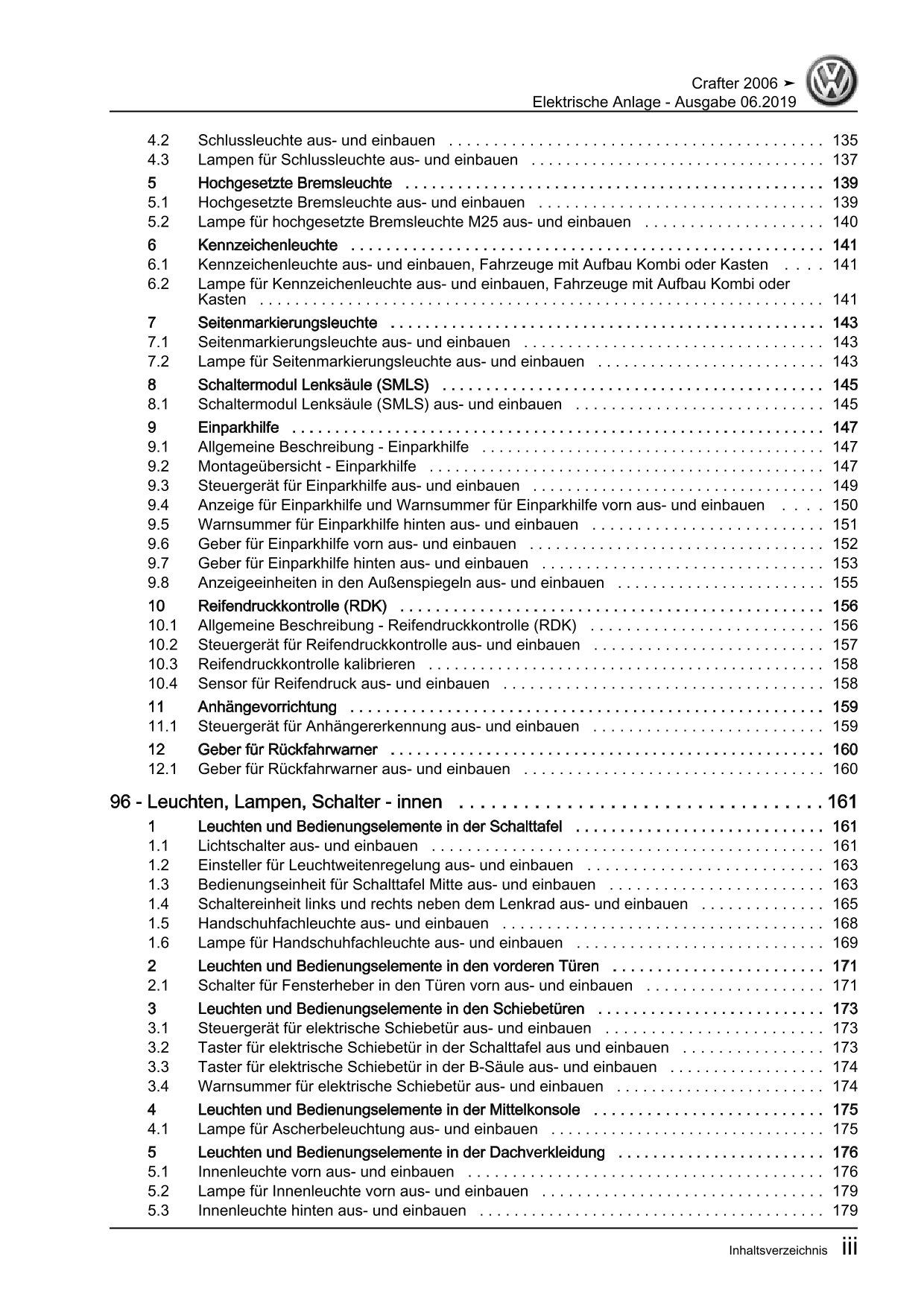 VW Crafter 2E 2006-2016 Elektrische Anlage Elektrik Systeme Reparaturanleitung
