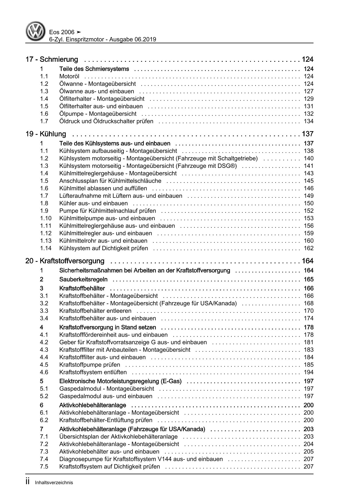 VW EOS Typ 1F 2006-2015 6-Zyl. Benzinmotor V6 3,2l 250 PS Reparaturanleitung