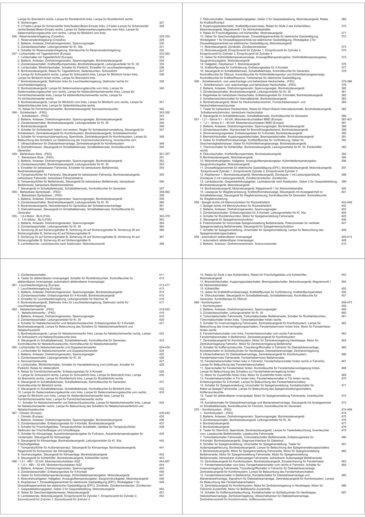 VW Fox Typ 5Z 2003-2007 Schaltplan Stromlaufplan Verkabelung Elektrik Pläne