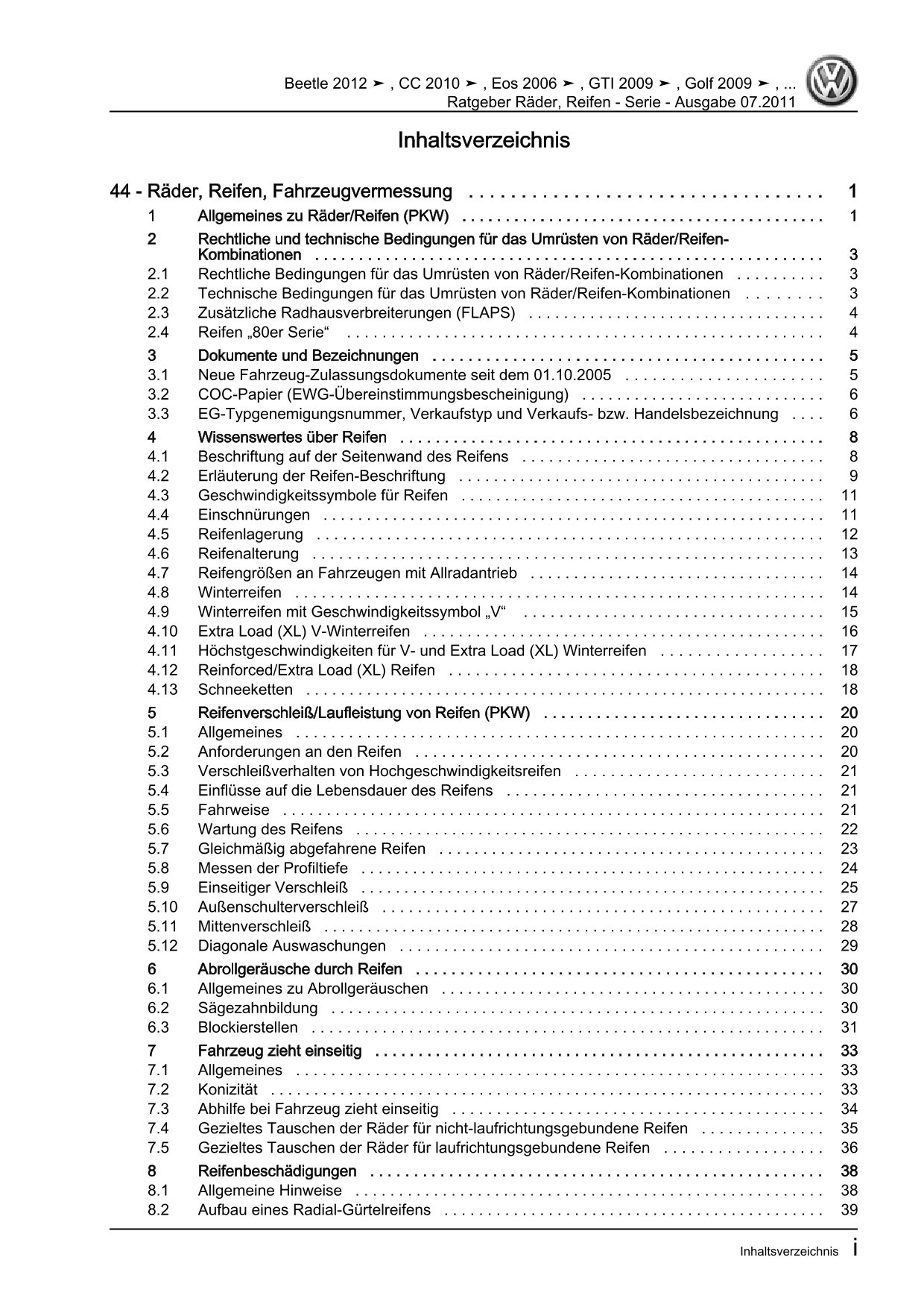 VW Fox Typ 5Z 2005-2011 Ratgeber Räder Reifen Serie Reparaturanleitung