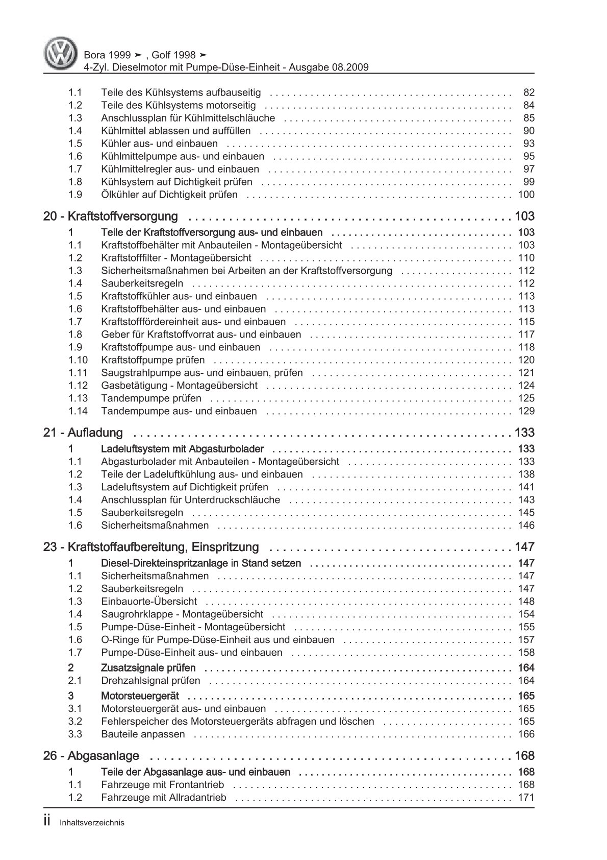 VW Golf 4 Typ 1J 1997-2003 4-Zyl. Dieselmotor 1,9l 100-150 PS Reparaturanleitung